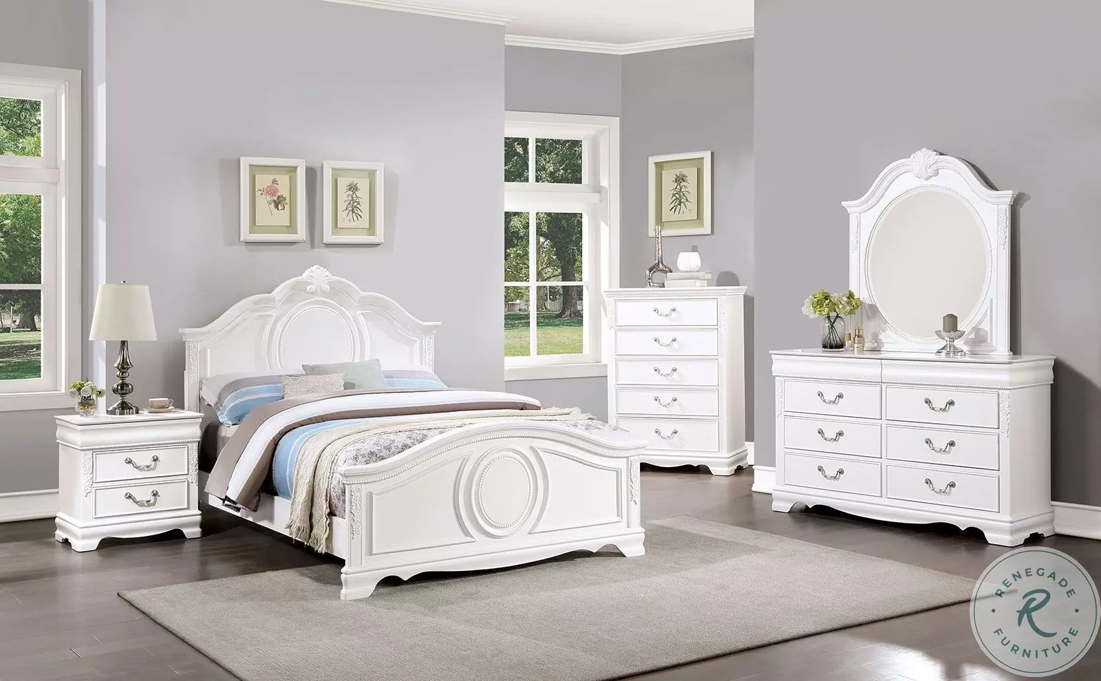 Furniture of America Alecia Dresser In White Furniture of America Alecia Dresser In White