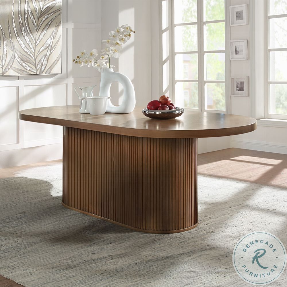 Gamarya Dark Oak Oval Dining Room Set from ACME Furniture