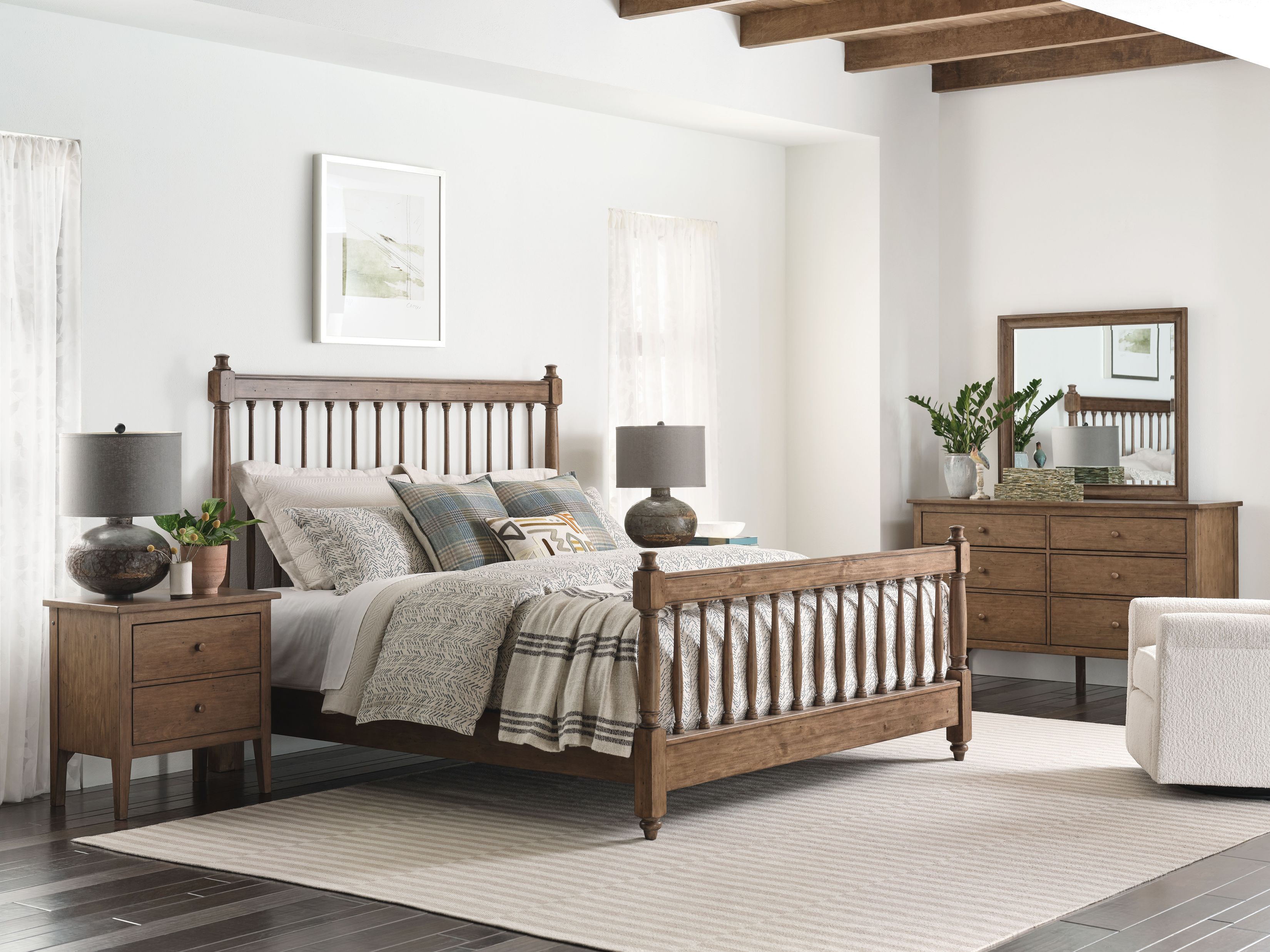 Arbor Bark Spindle Low Profile Bedroom Set from Kincaid Furniture