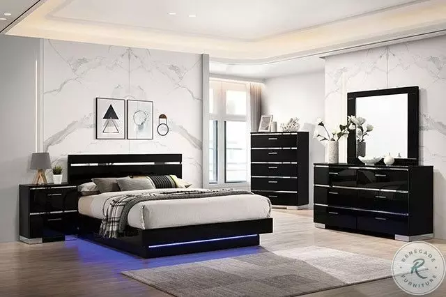black bed white dresser Oak Park 4-Piece Black Wood King Bed, Two Nightstands and Dresser Set by Homestyles - Bed Bath & Beyond