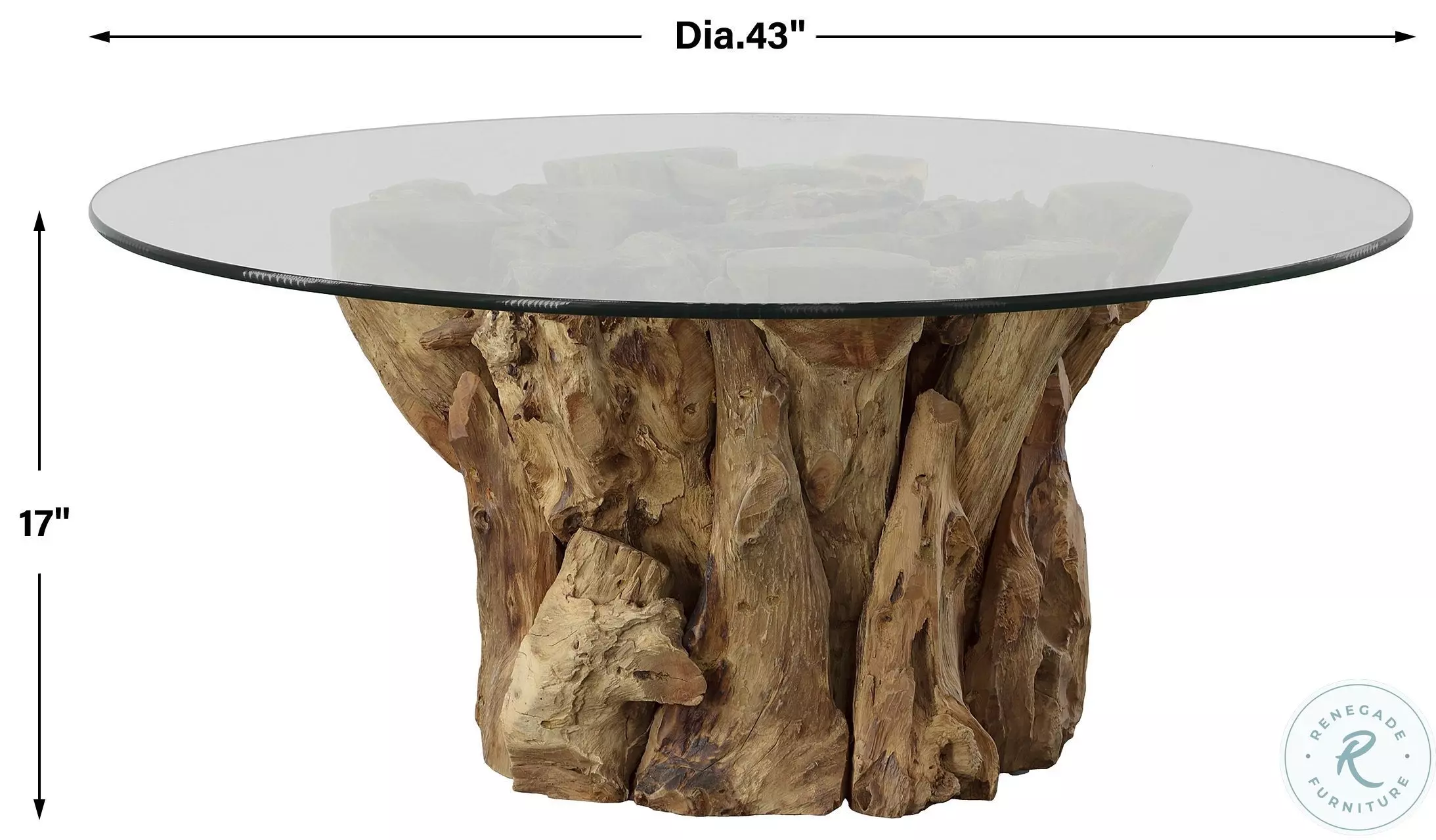 Driftwood Natural Glass Top Large Coffee Table From Home Gallery