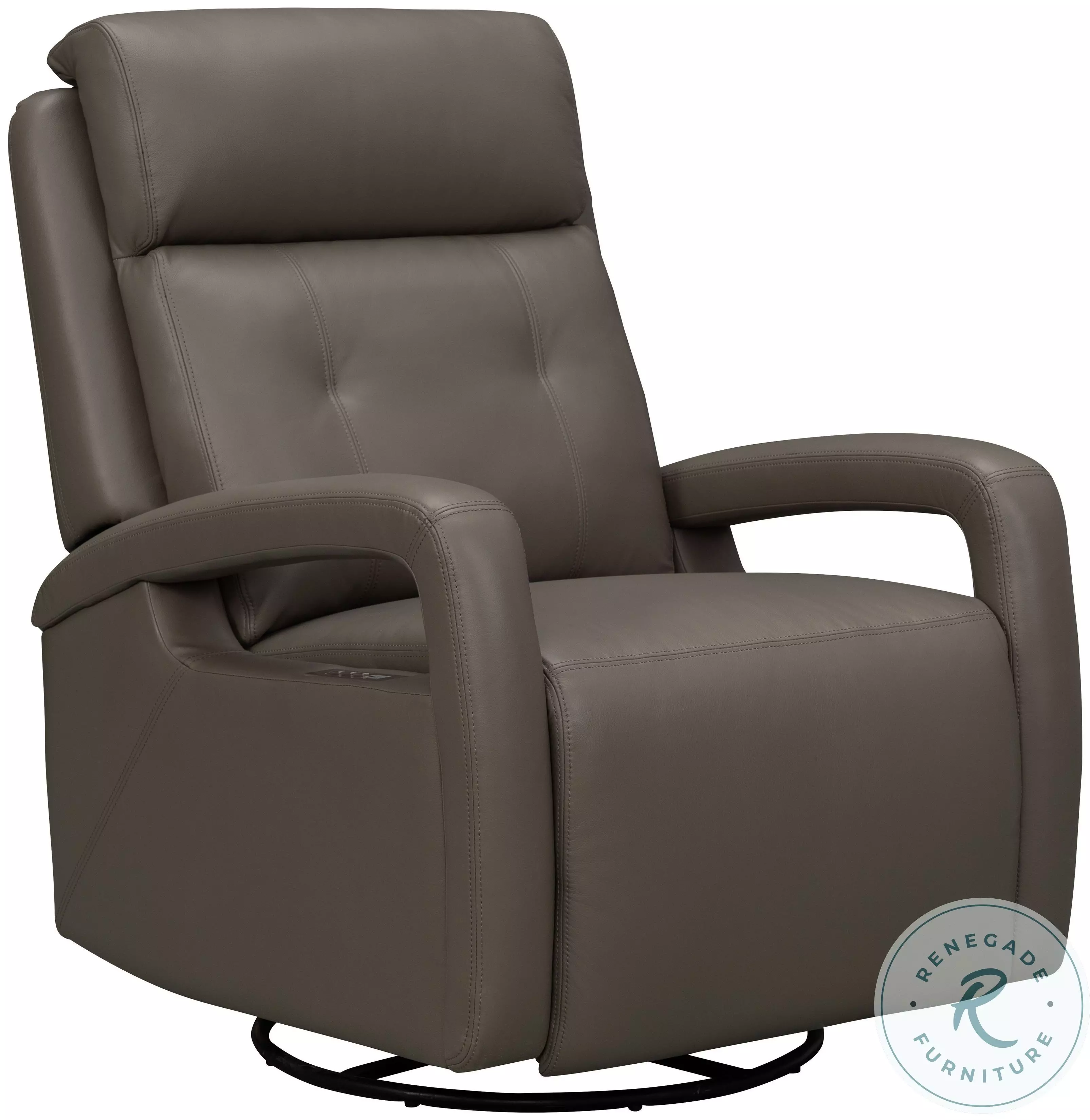 Gilbert Lynn Smokey Gray Swivel Glider Power Recliner with Power