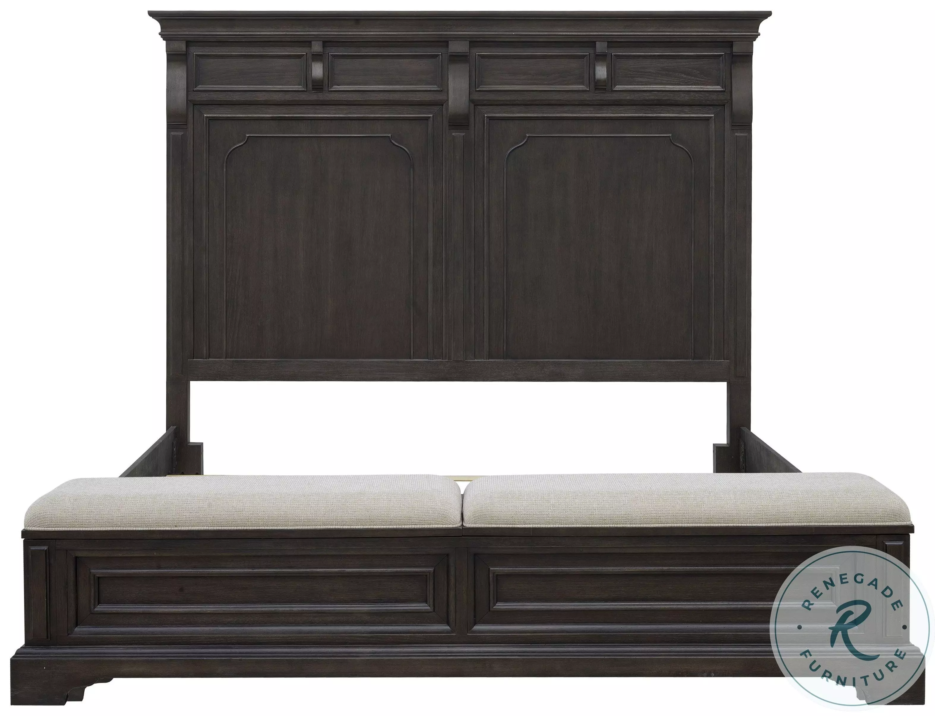 Hickory Creek Brown Velvet Queen Storage Panel Bed From Pulaski