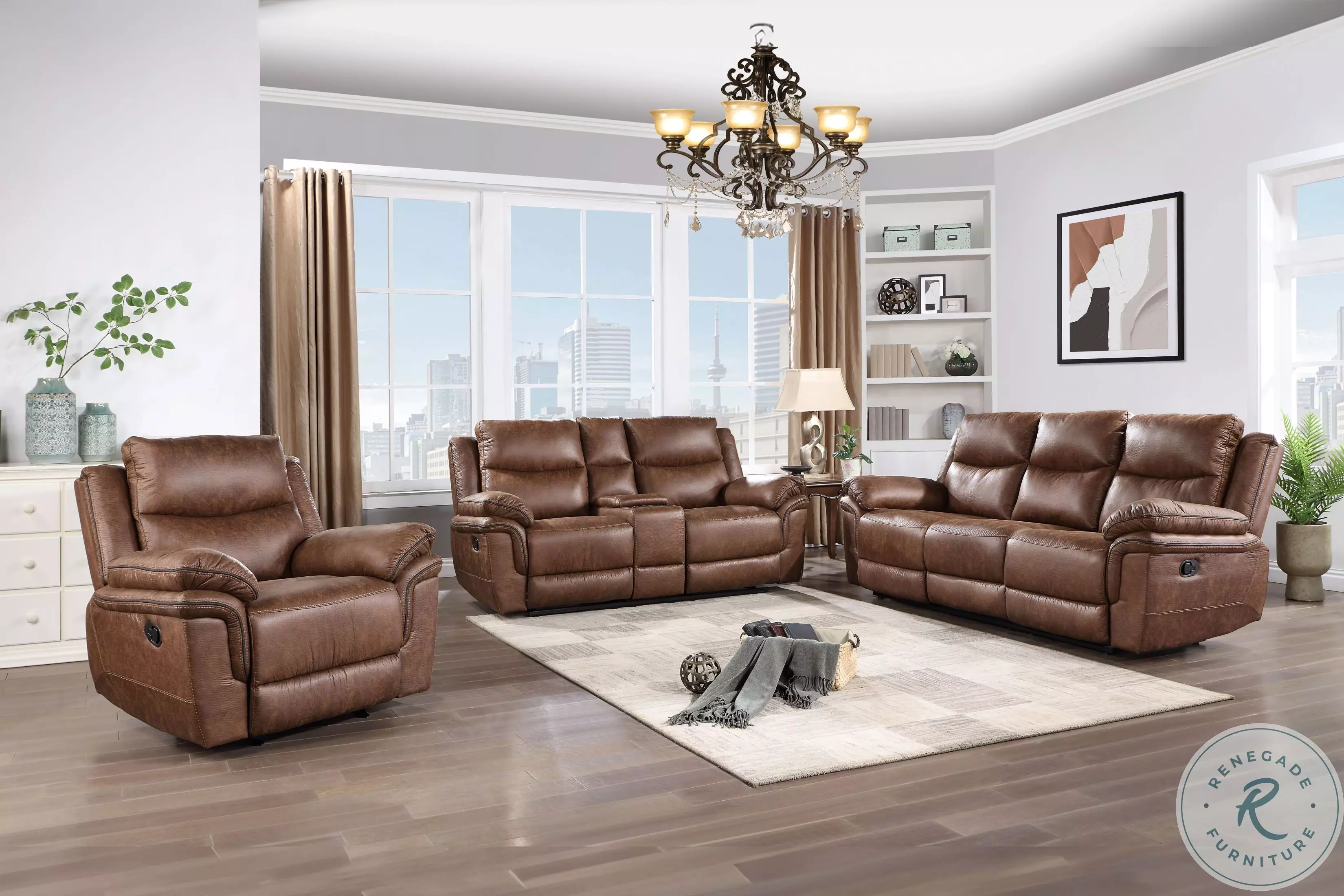 Ryland - Reclining Sofa (Dark Brown)