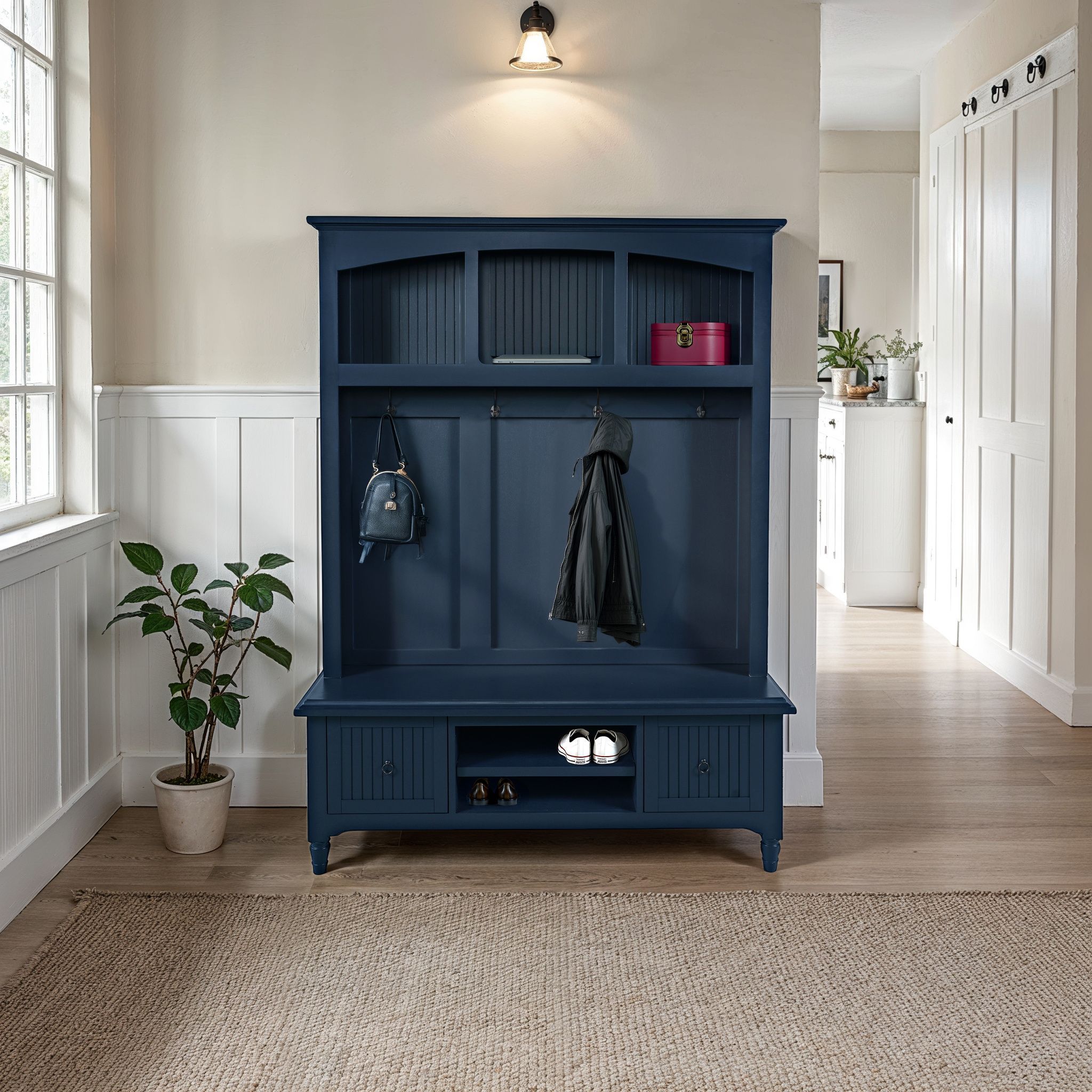 Westport Navy Hall Tree with Storage Bench from Jofran | Coleman