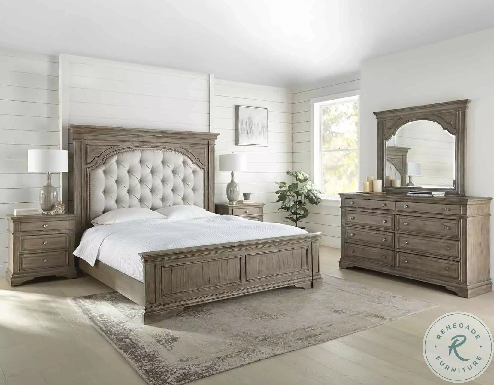 THE TREAT DRESSING B65ビスチェ&ガードル SETモカグレー Highland Park Waxed Driftwood Upholstered Panel Bedroom set From