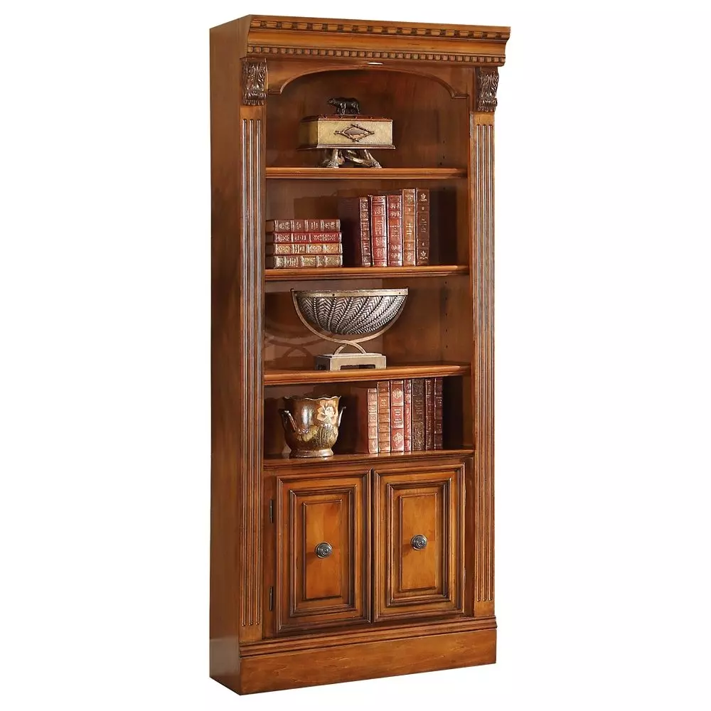 Huntington Antique Vintage Pecan 4 Piece Small Entertainment Wall