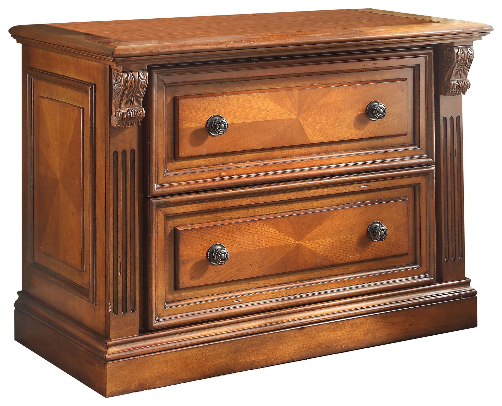 Huntington Antique Vintage Pecan 2 Drawer Lateral File From Home