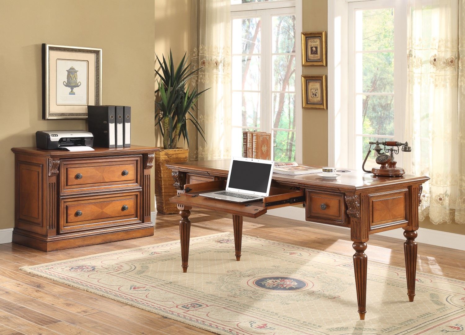 Huntington Antique Vintage Pecan Writing Desk From Home Gallery