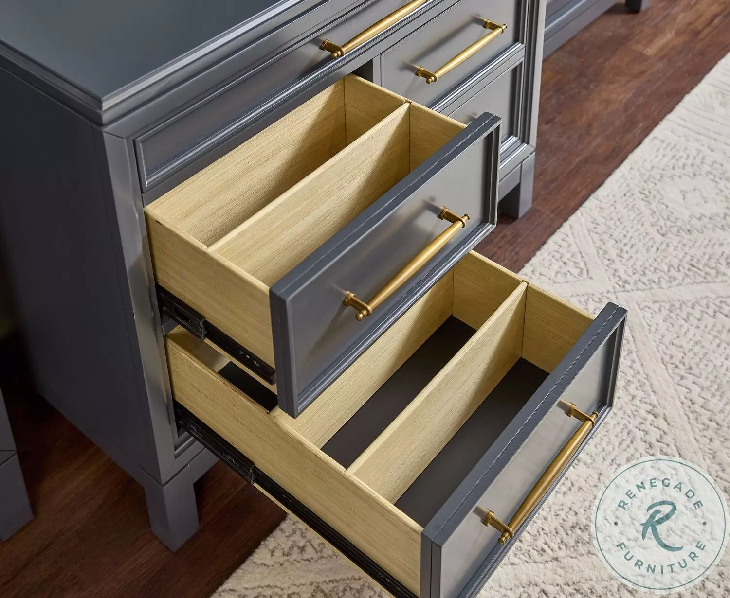Alexander Midnight Workstation 4 Drawer Combo File Cabinet