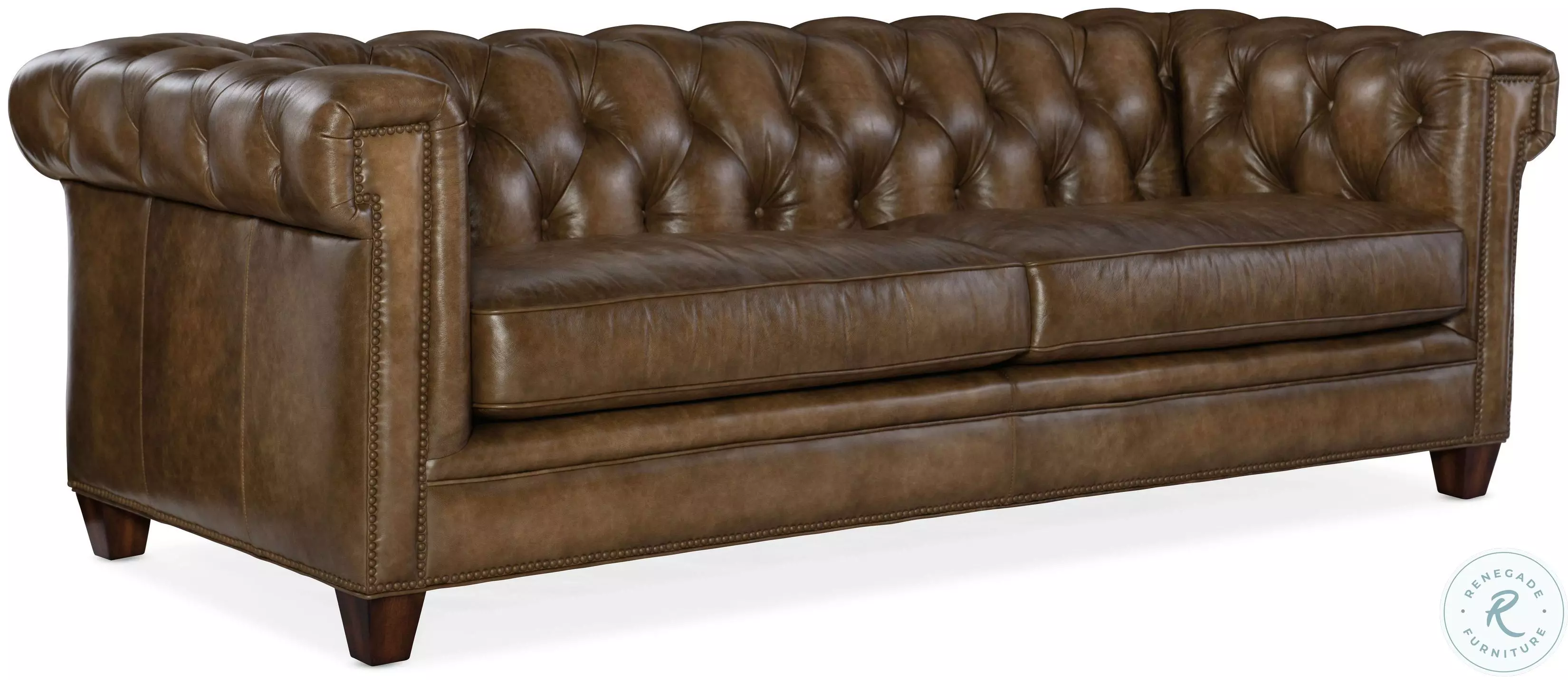 Chester Tianran Nature Leather Tufted Stationary Sofa From Home