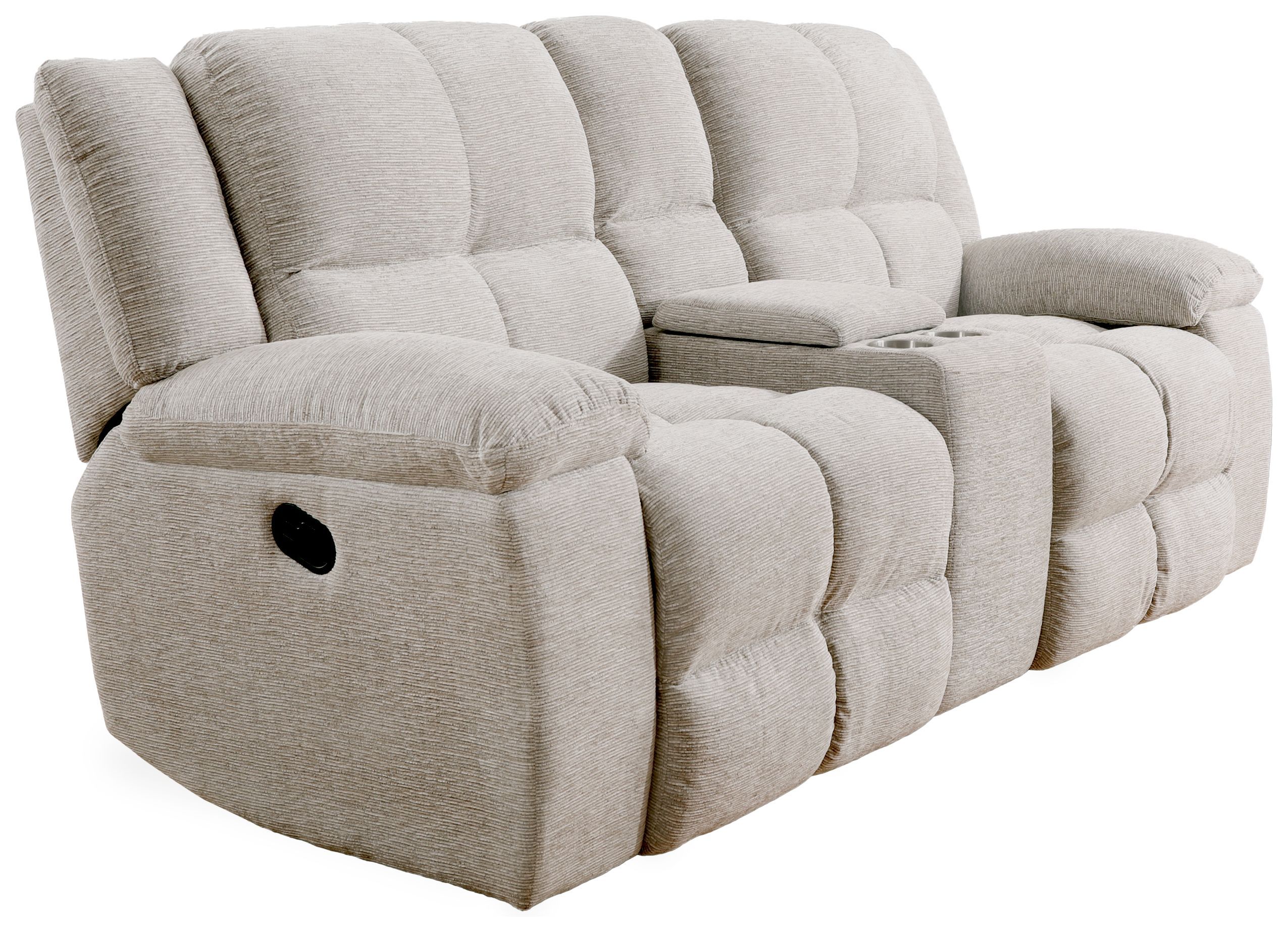 ロサンゼルス('82米) Buster Opal Taupe Reclining Console Loveseat From Home Gallery