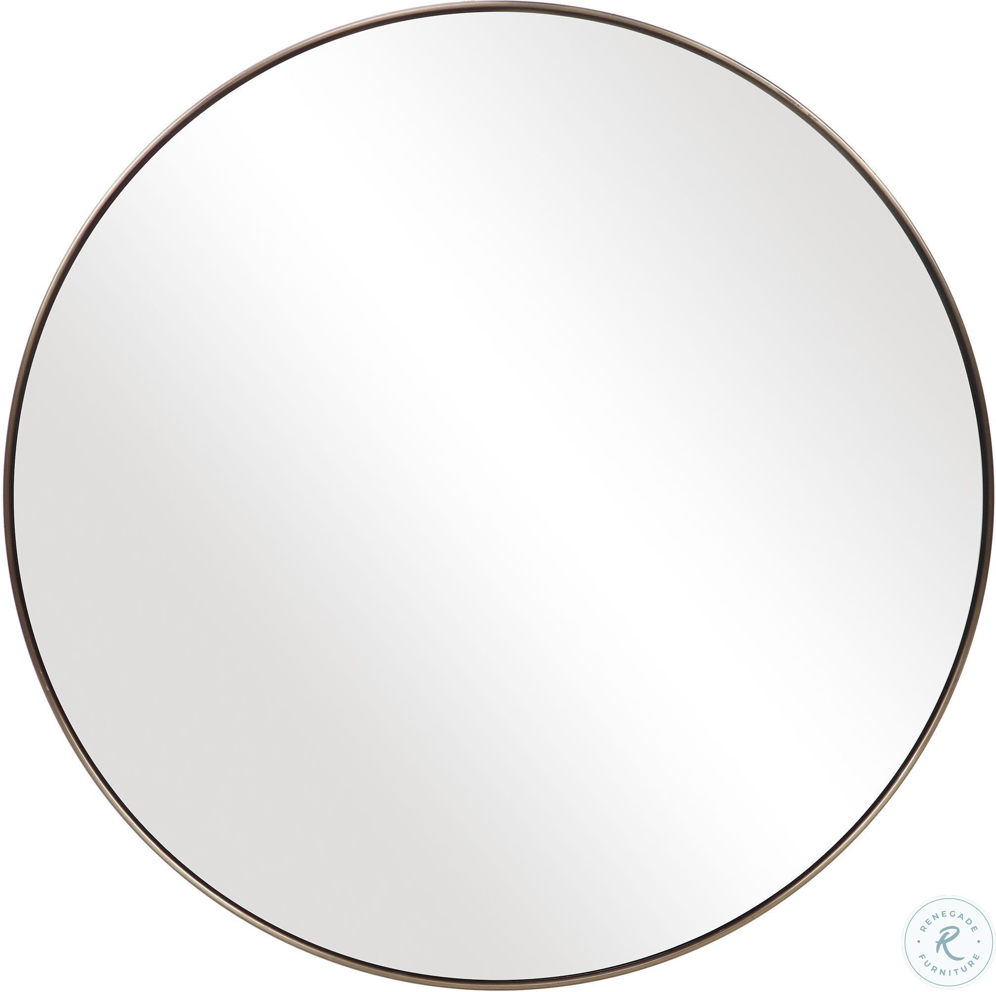 Coulson Antique Brushed Brass Round Mirror 9617