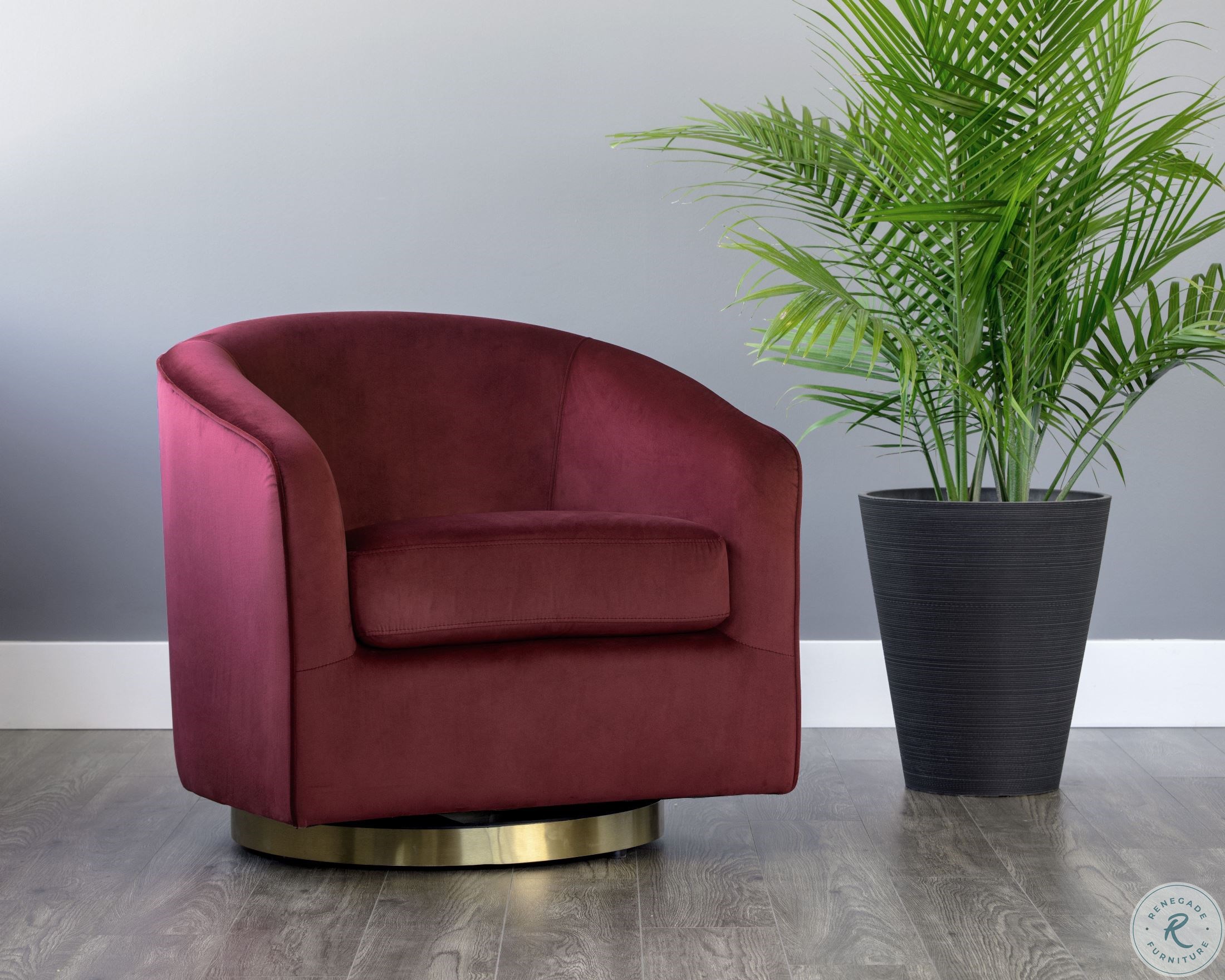 Burgundy Sky Hazel Swivel Lounge Chair 104000