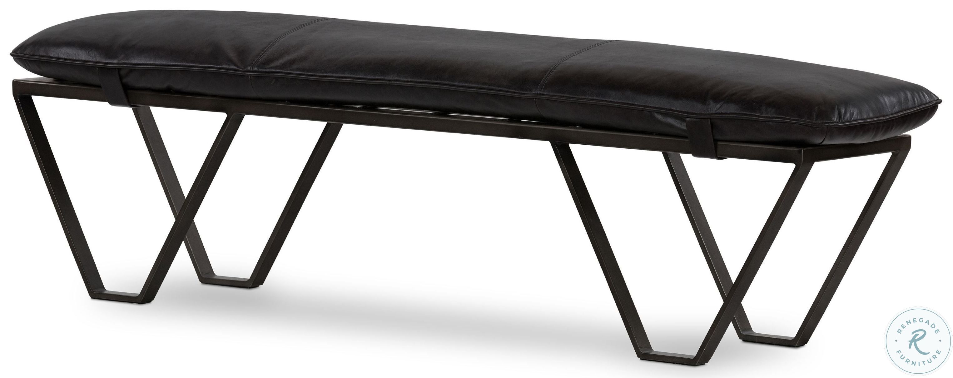 Darrow Sonoma Black Leather Bench from Four Hands Coleman Furniture