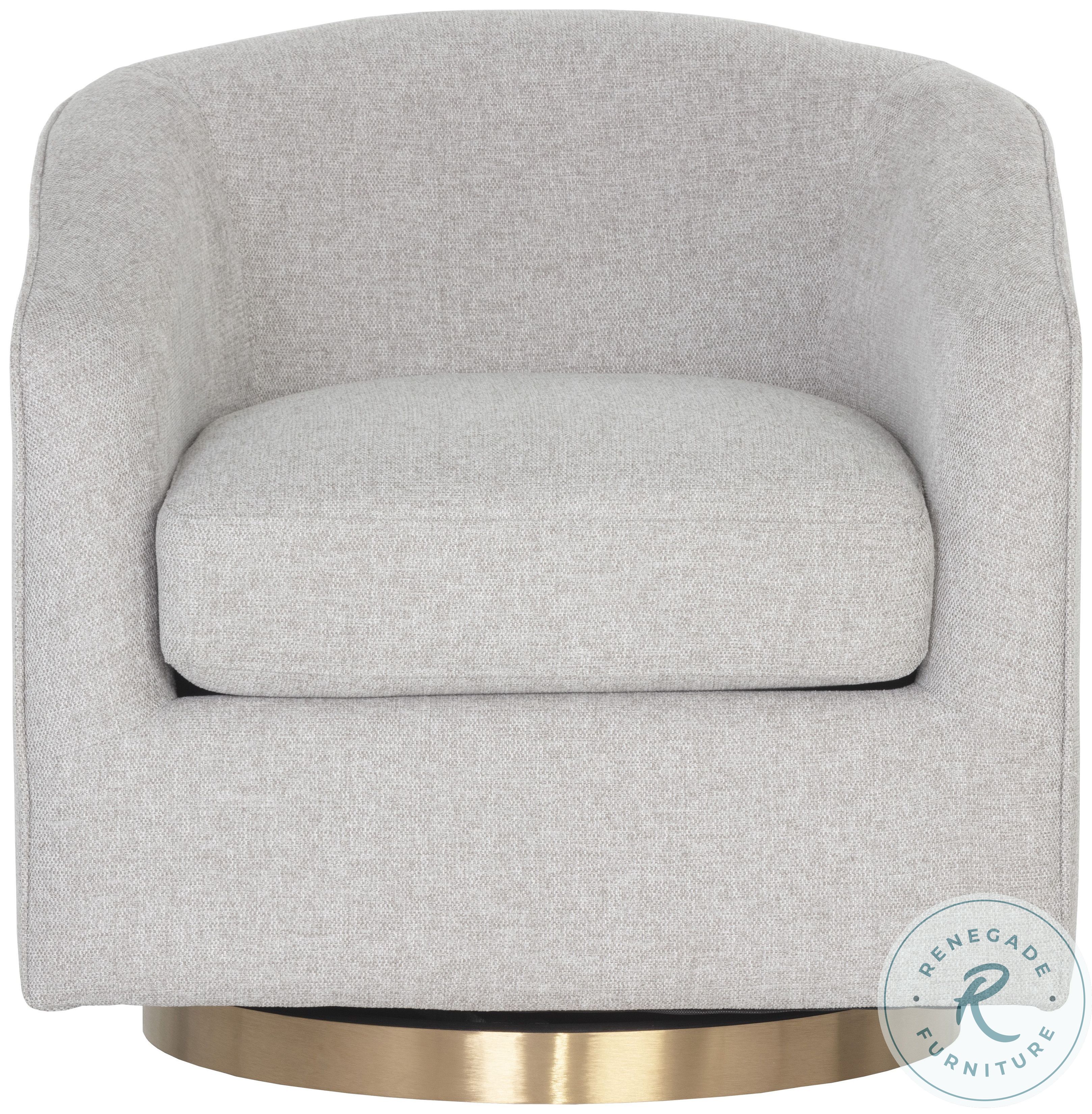 Hazel Belfast Heather Grey Fabric Swivel Lounge Chair
