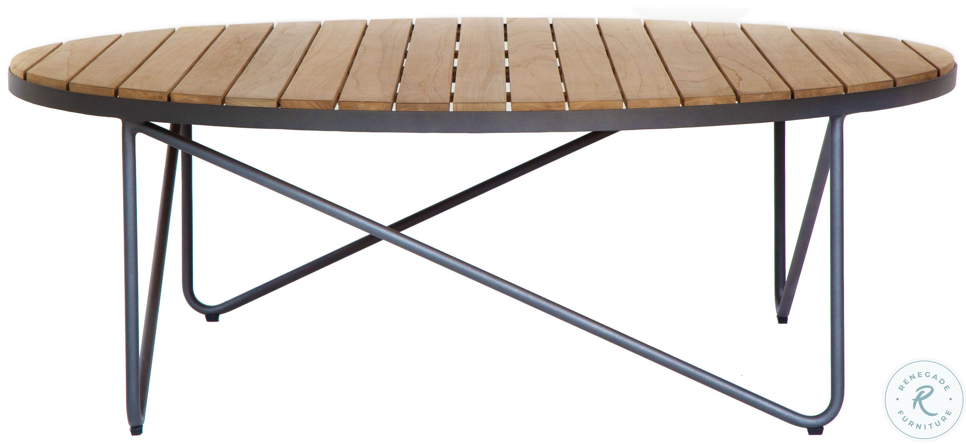 Rimini Natural Teak And Grey Outdoor Coffee Table