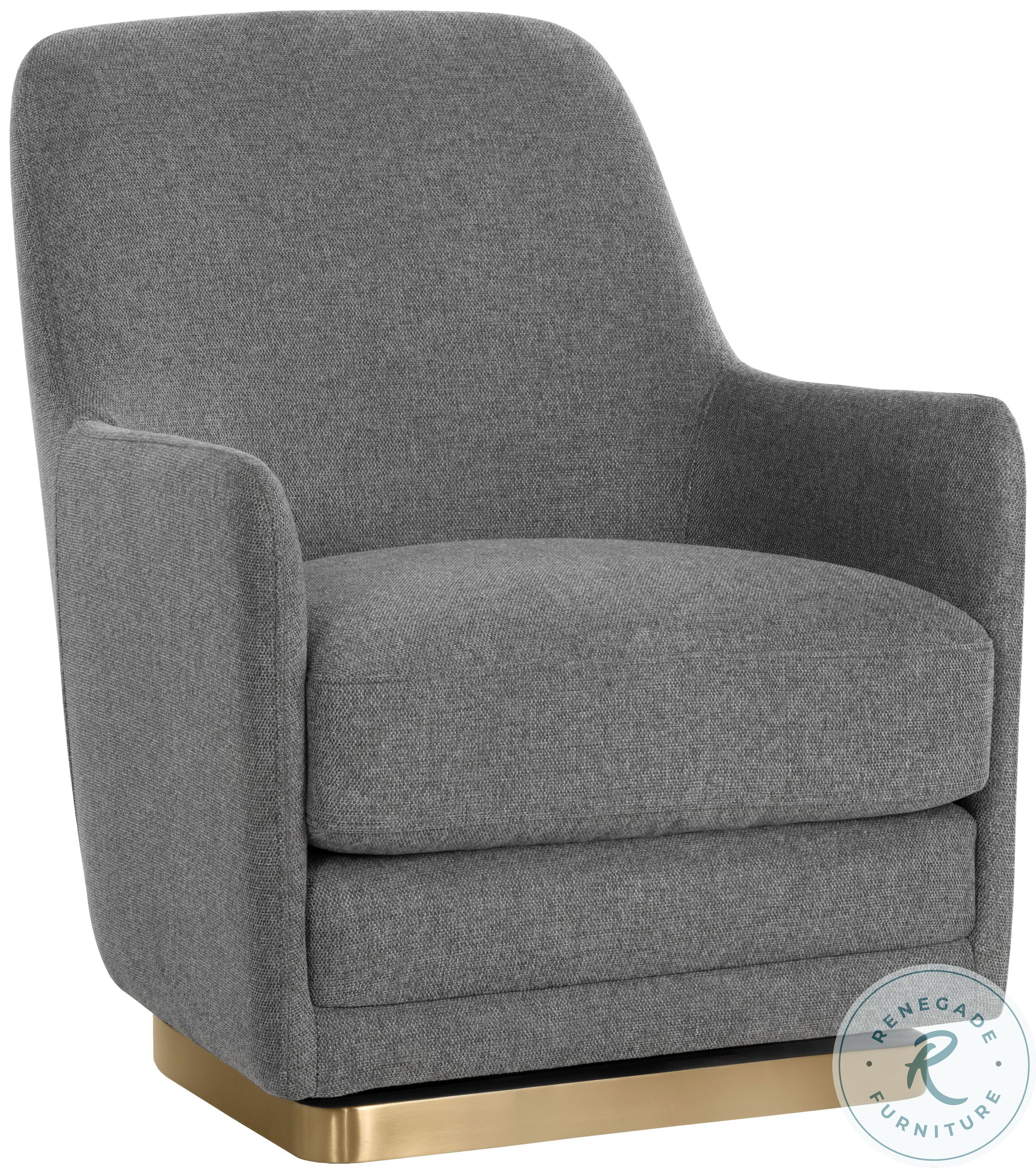 Ikon Marcela Belfast Koala Gray Swivel Lounge Chair HomeGalleryStores