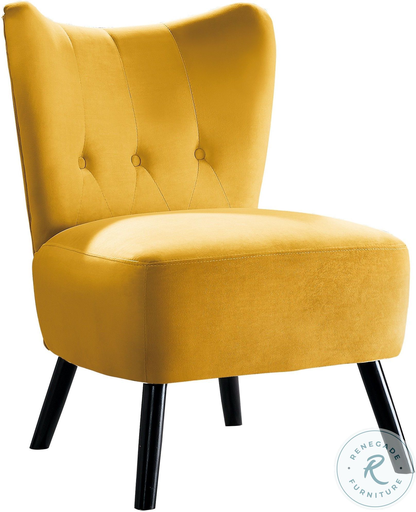Imani Yellow Velvet Accent Chair 1166YW1