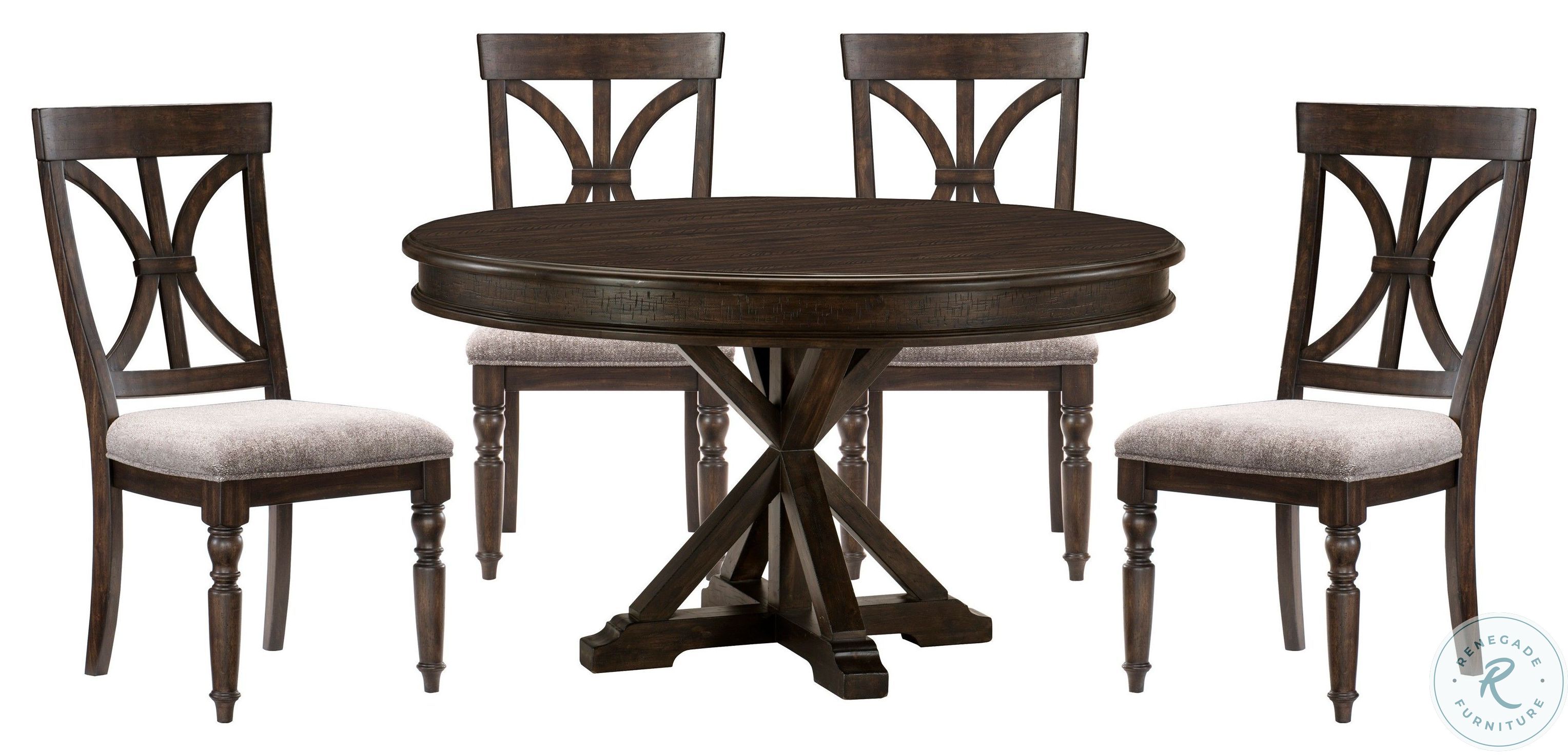Cardano Driftwood Charcoal Round Dining Table 168954*