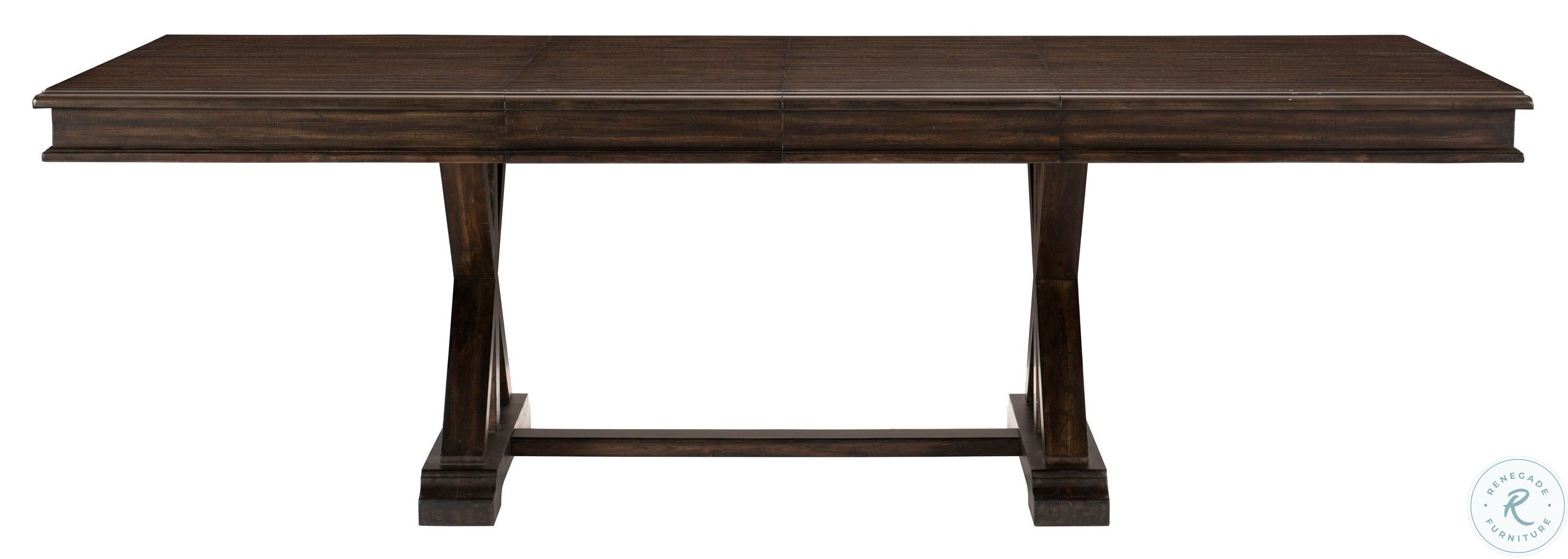 Cardano Driftwood Charcoal Extendable Trestle Dining Table 168996*