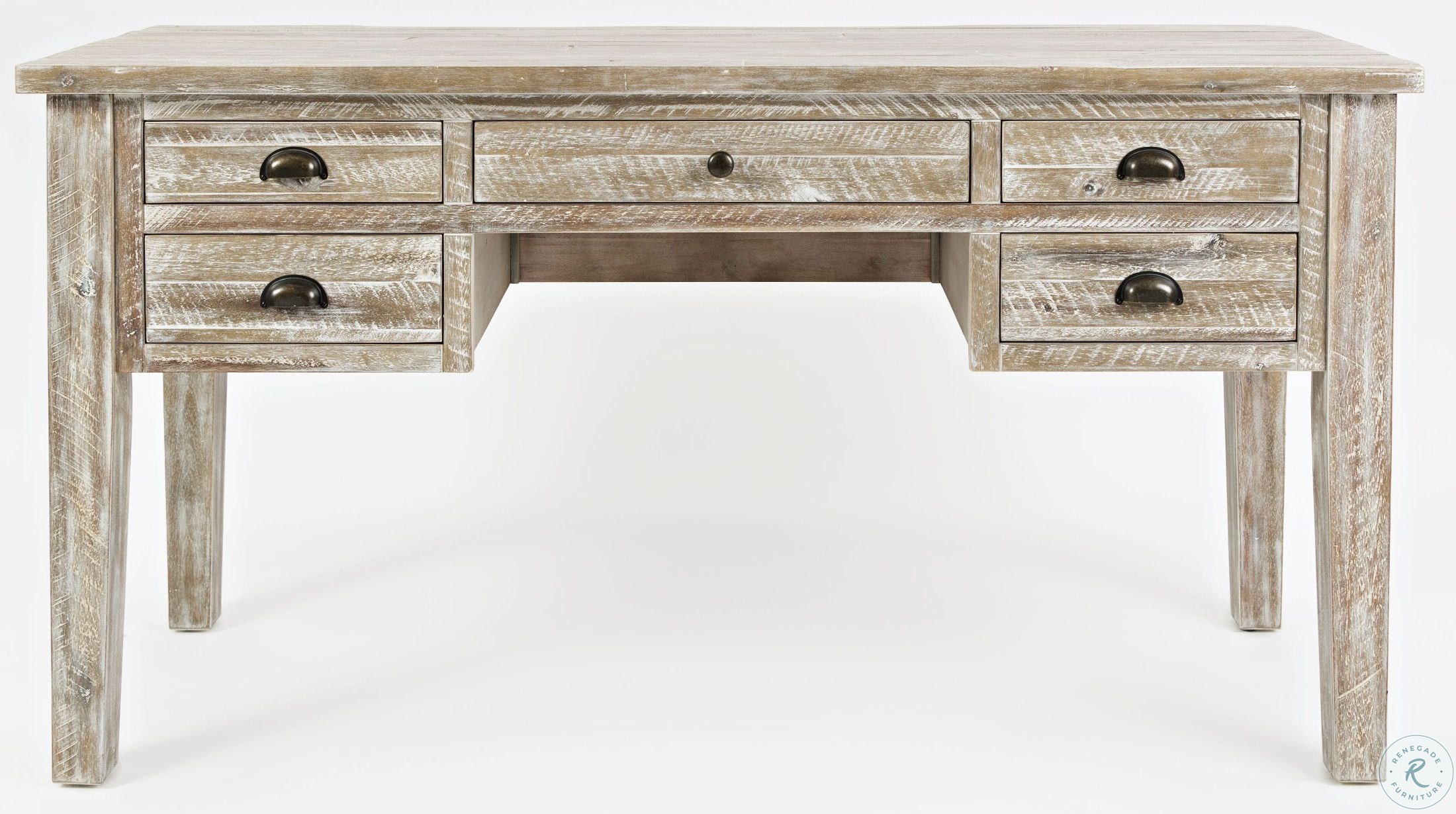 Artisans Craft Washed Gray 5 Drawer Desk 174358
