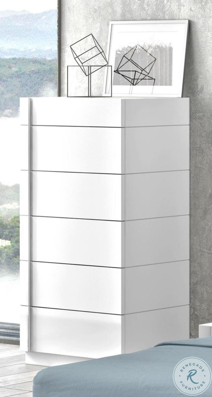 Amora Natural White Lacquer Platform Bedroom Set HomeGalleryStores