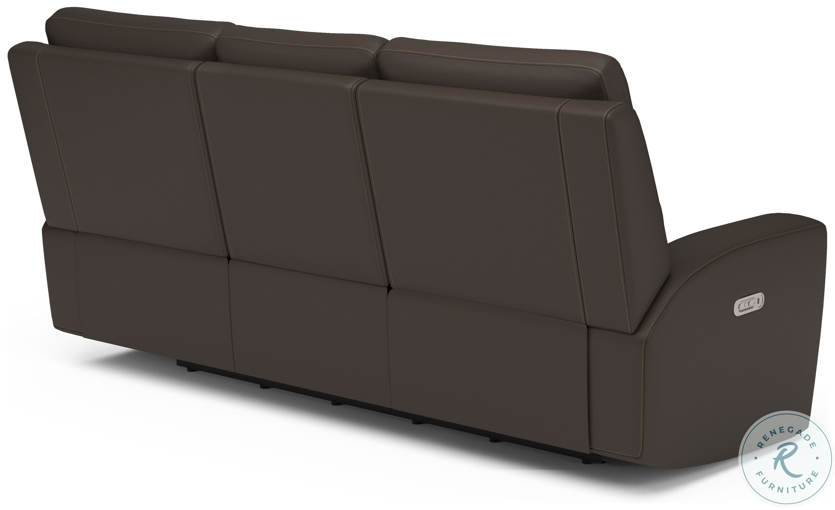 Jarvis Mocha Leather Power Reclining Sofa with Power Headrest From