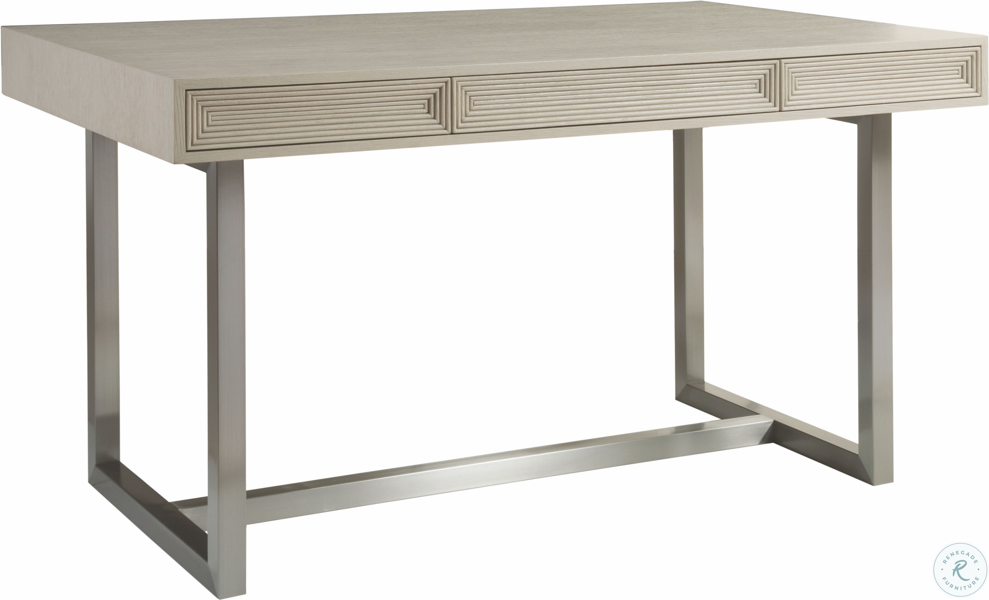 Signature Designs Brushed Stainless And Cerused Grey Gradient Bistro Table Set
