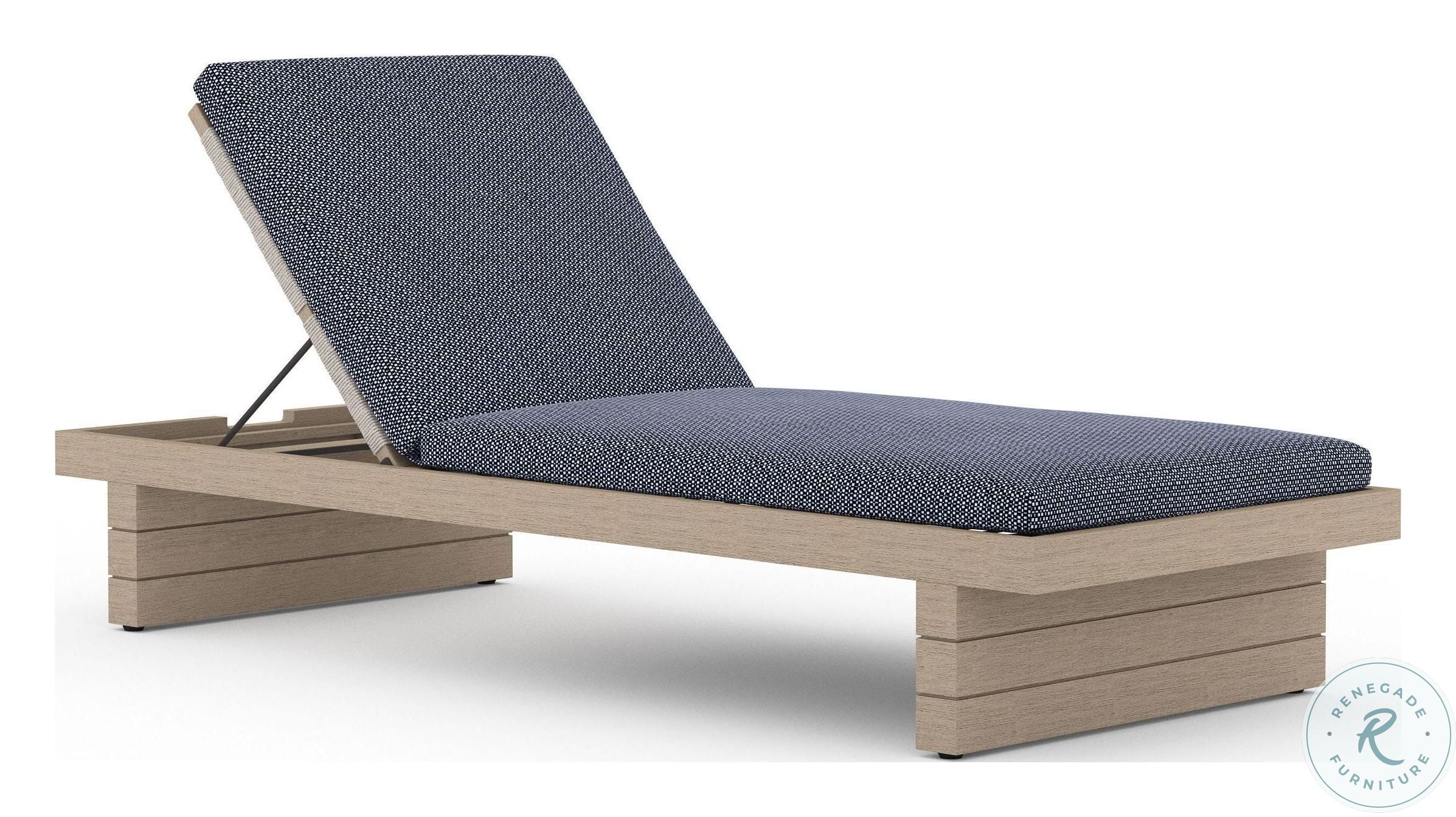 Solano Leroy Brown And Faye Navy Outdoor Chaise