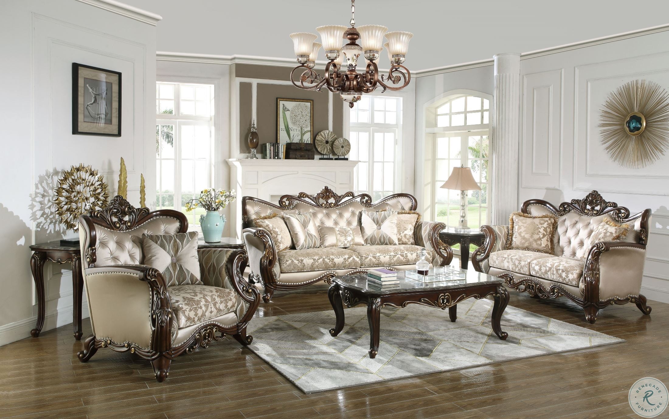 constantine cherry living room set