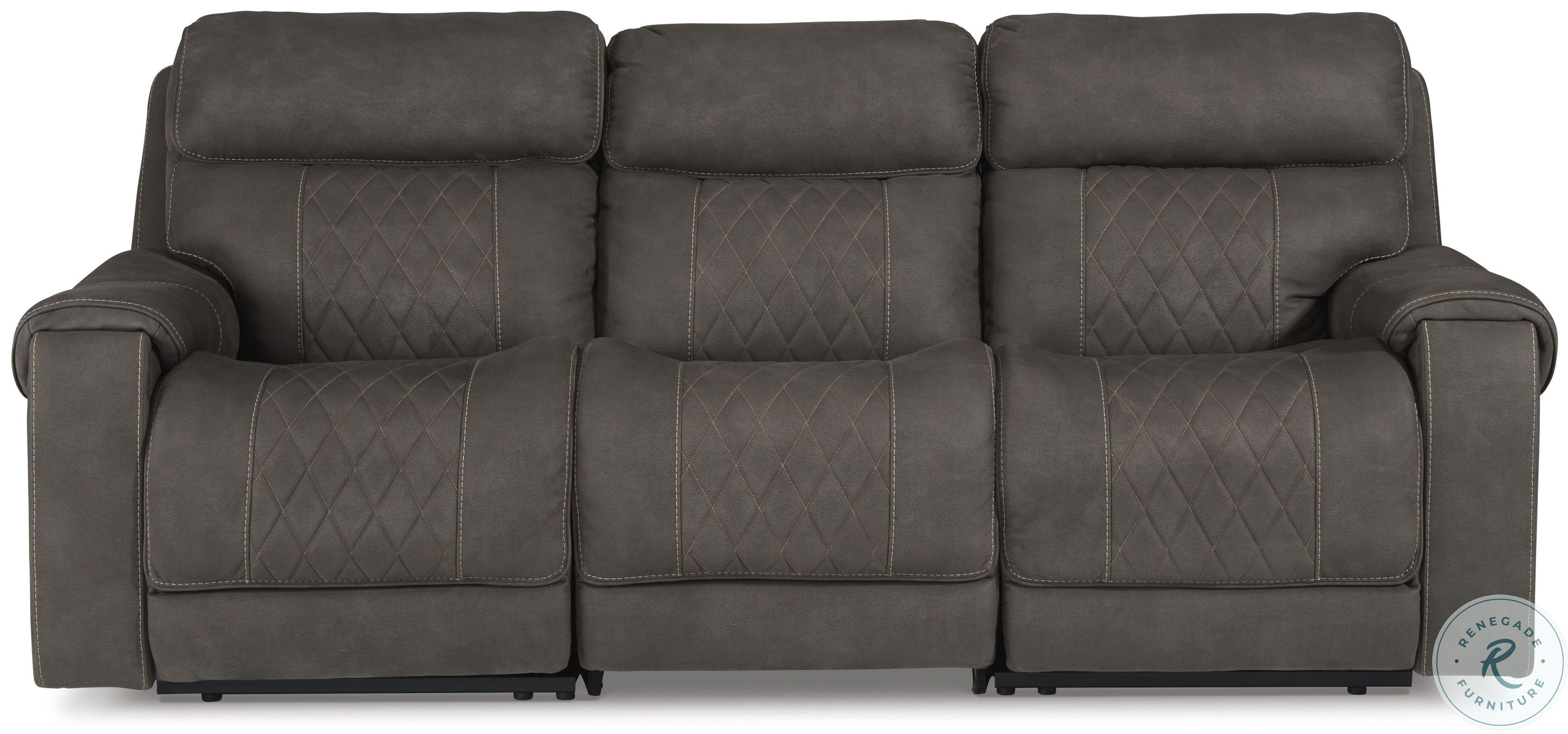 Hoopster Gunmetal 3 Piece Power Reclining Sofa From Ashley Furniture