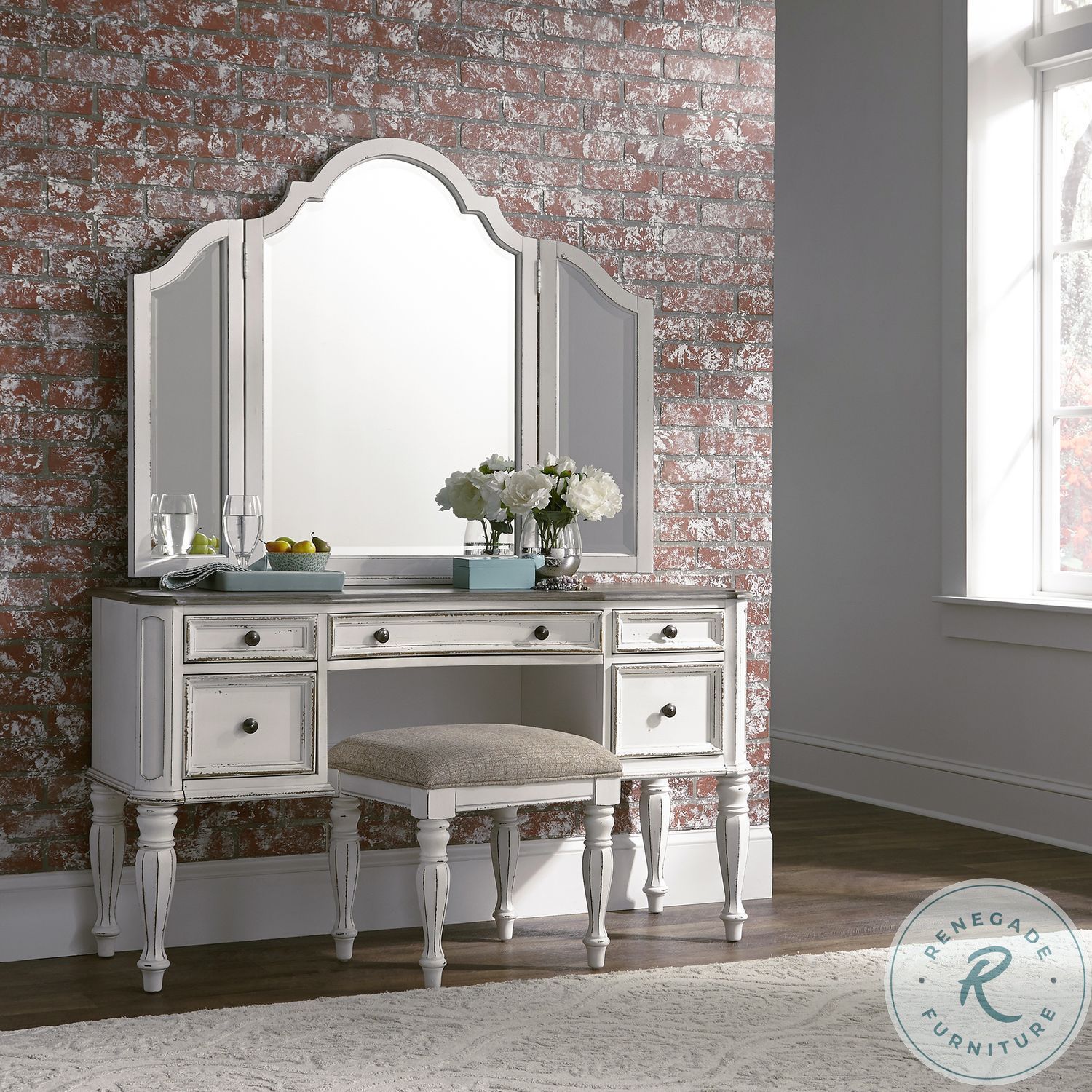 Magnolia Manor Antique Vanity Desk 244BR35