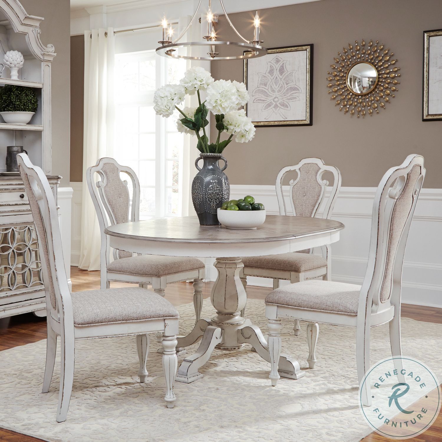 Magnolia manor antique on sale white dining set