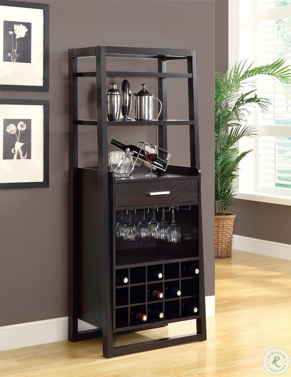 2543 Cappuccino Ladder Style Bar Unit I 2543