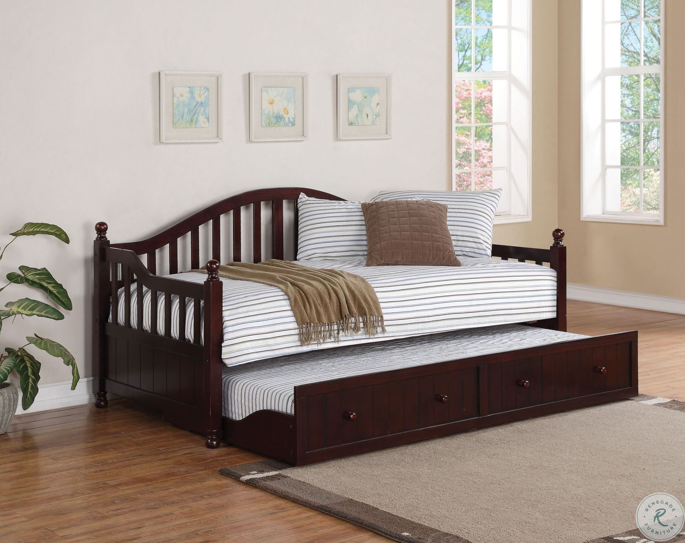 300090 Brown Curved Back Twin Daybed