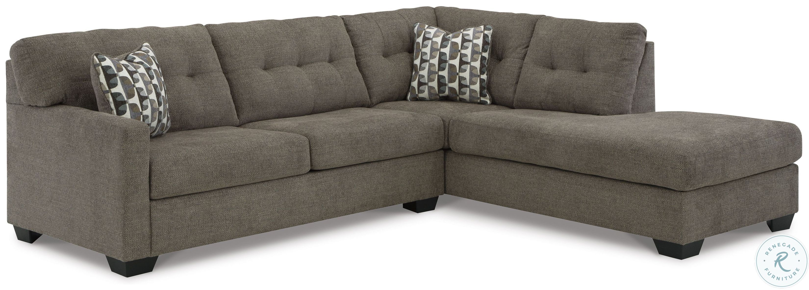 Mahoney Chocolate 2 Piece RAF Chaise Sleeper Sectional From Ashley