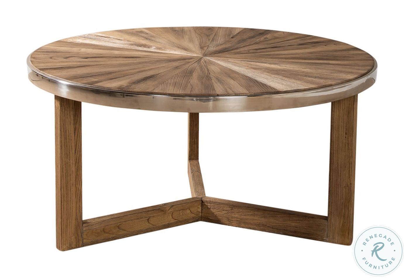 Omega Wire Brushed Honey Round Cocktail Table