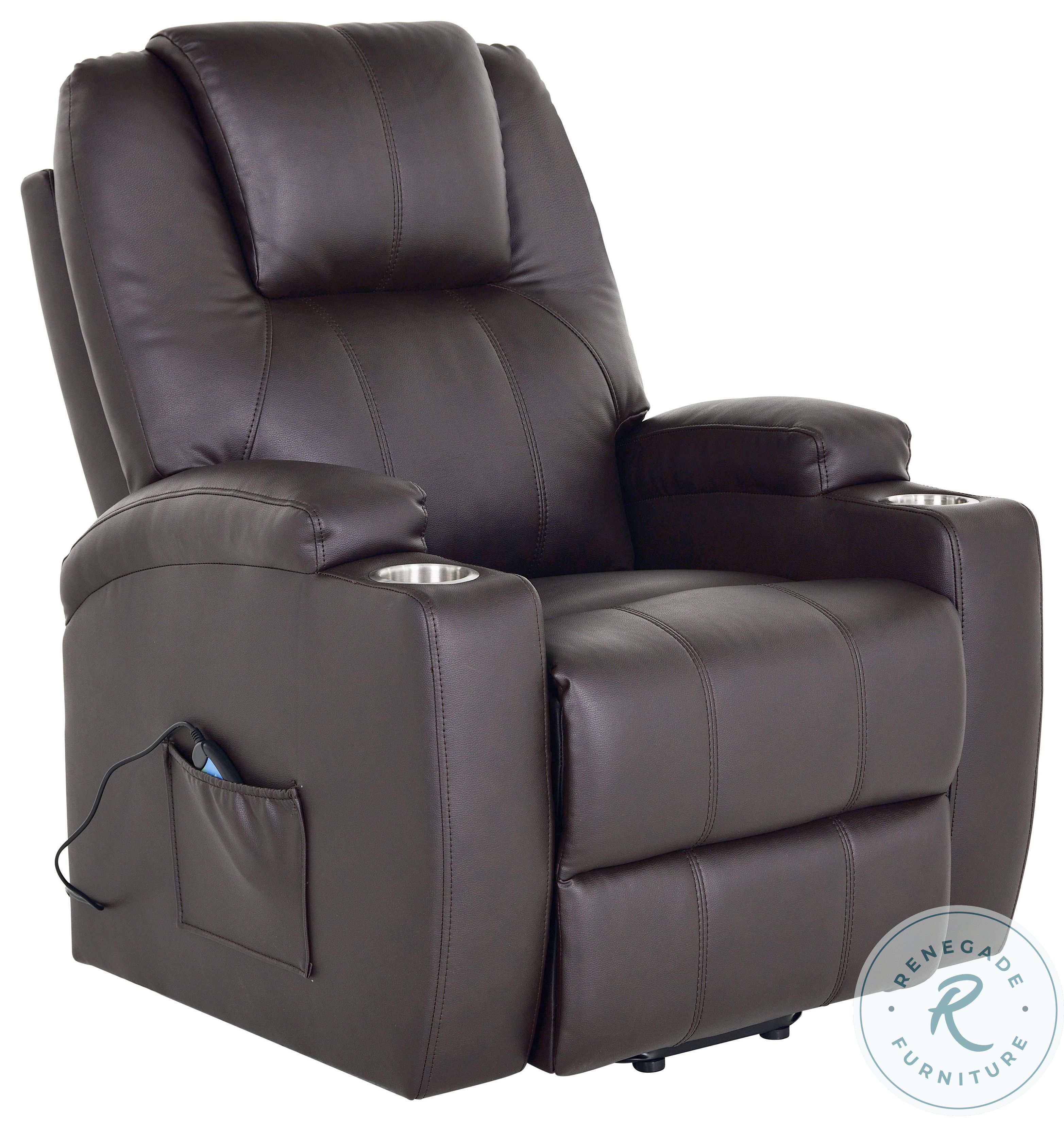 Phoenix Chocolate Heat and Massage Power Lift Chair HomeGalleryStores