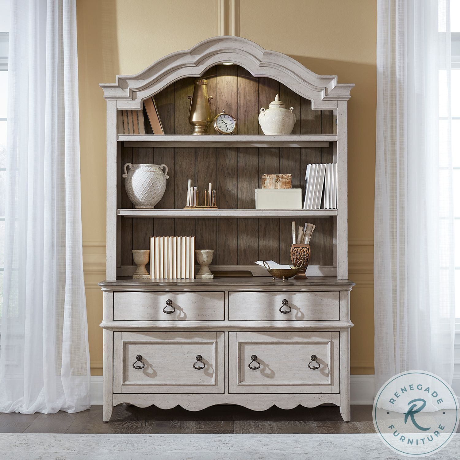 Chesapeake Wirebrushed Antique White Home Office Set from Liberty