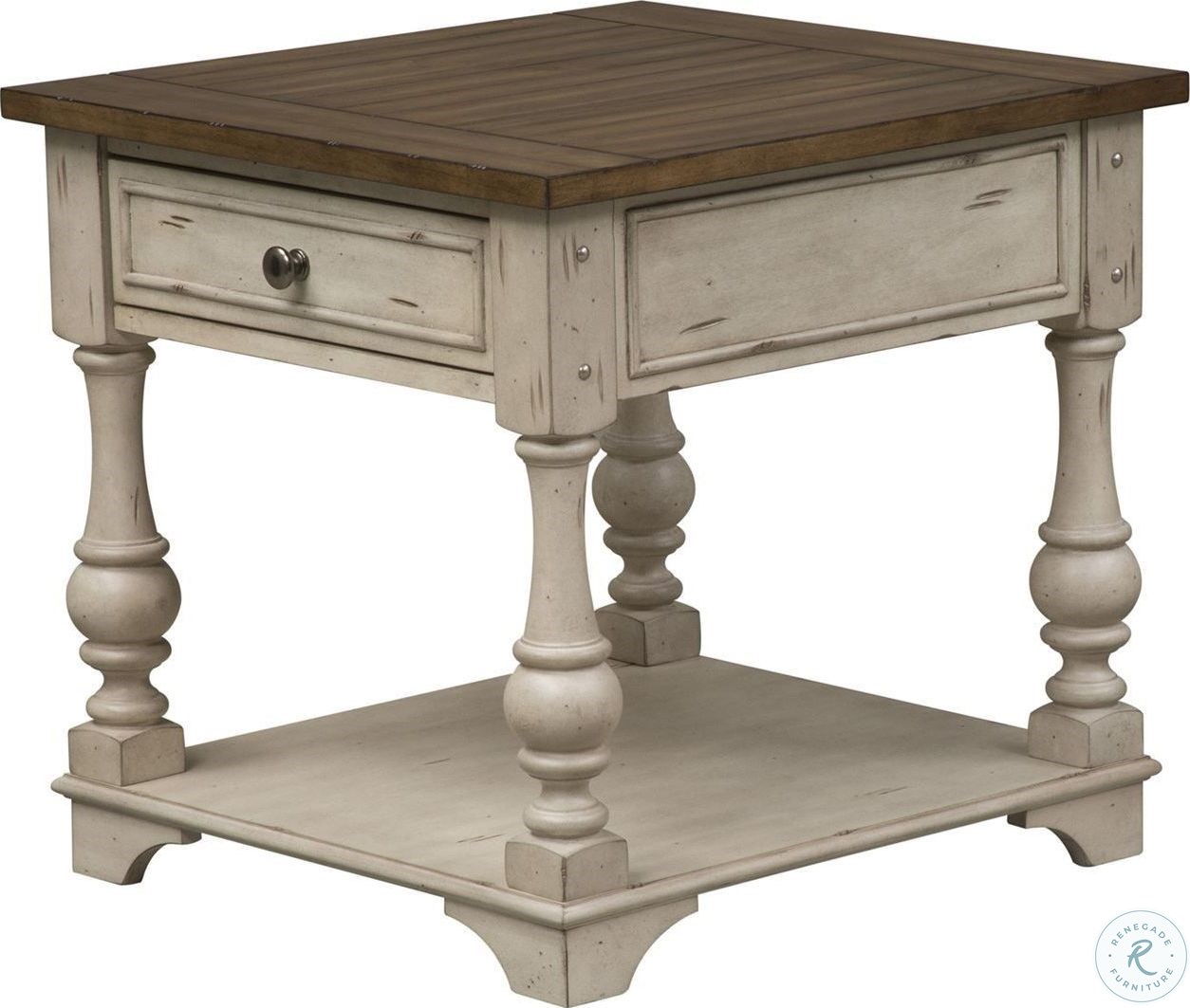 Creek Antique White Accent End Table