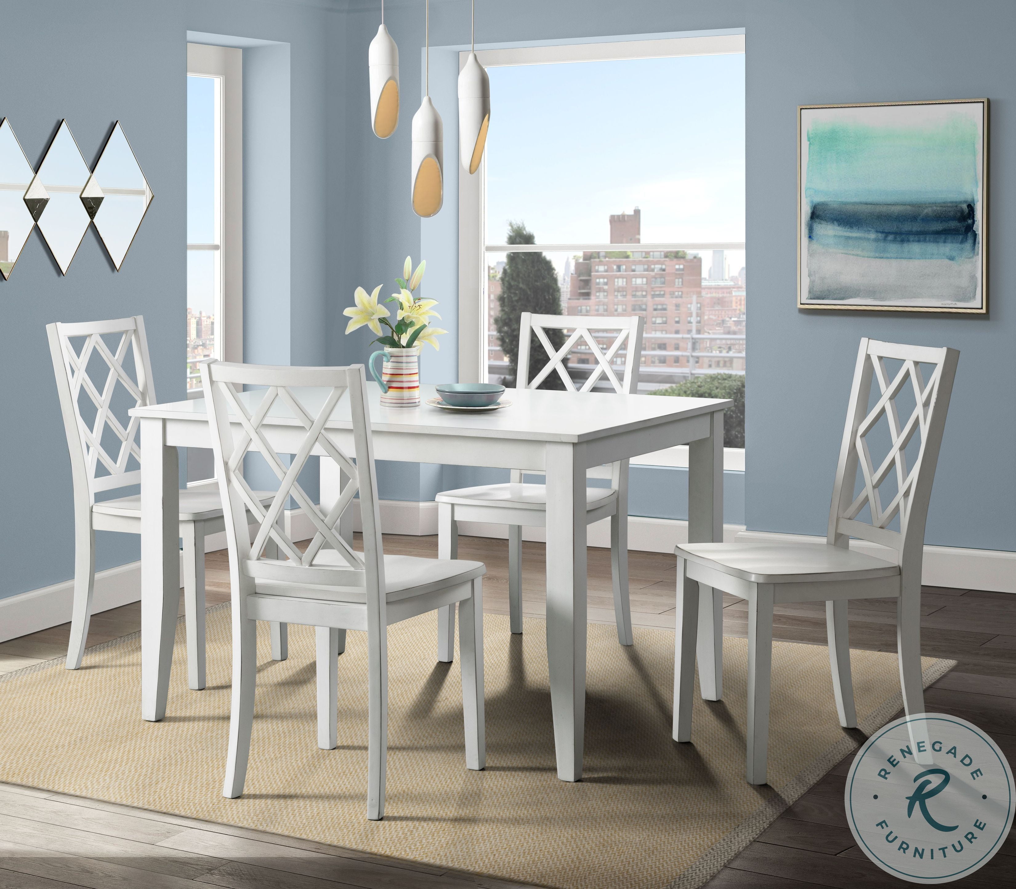 Harbor White 5 Piece Dining Set 508654