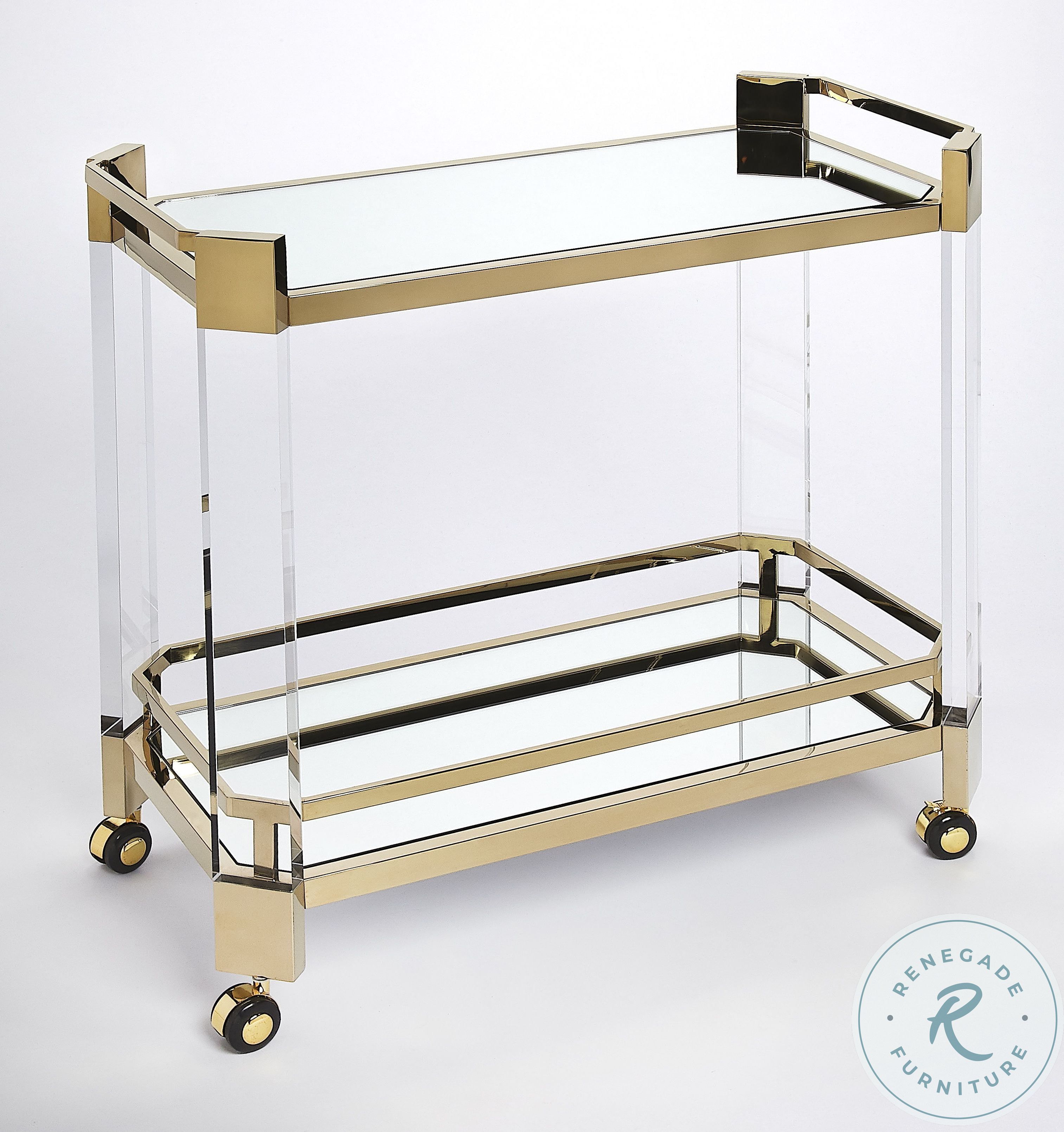 Charlevoix Acrylic And Gold Serving Cart 5408335