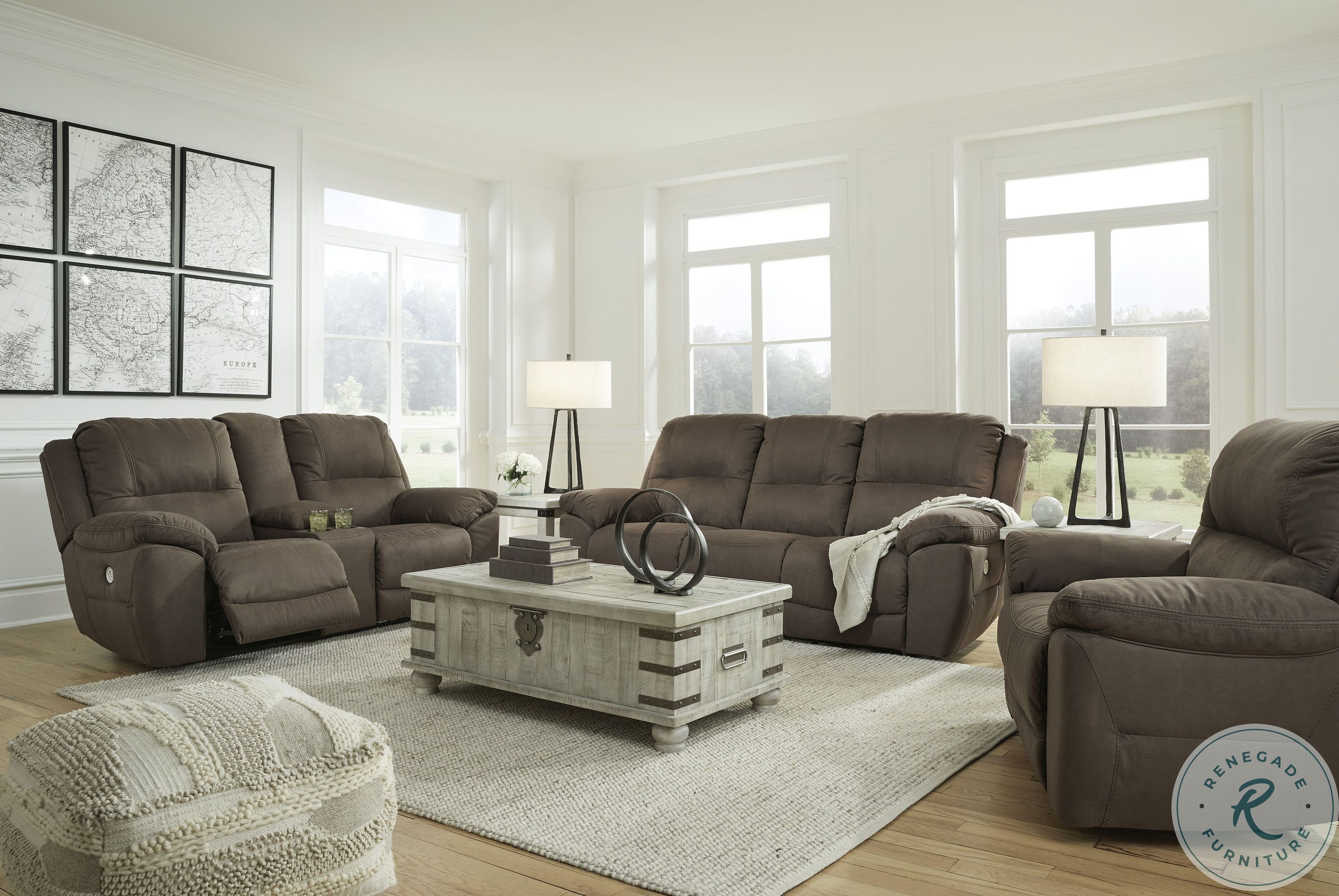 Carynhurst White Wash Gray Lift Top Occasional Table Set