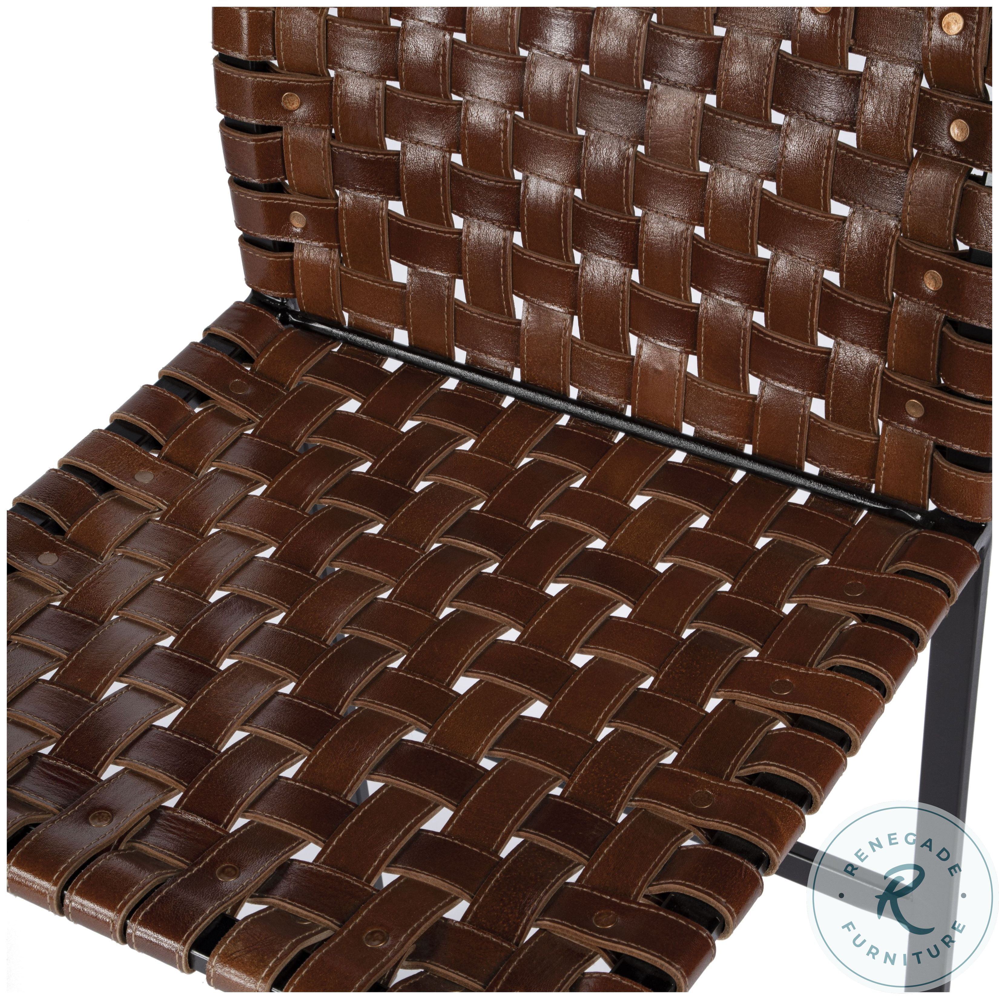 Urban Brown Woven Leather Counter Height Stool 5446344
