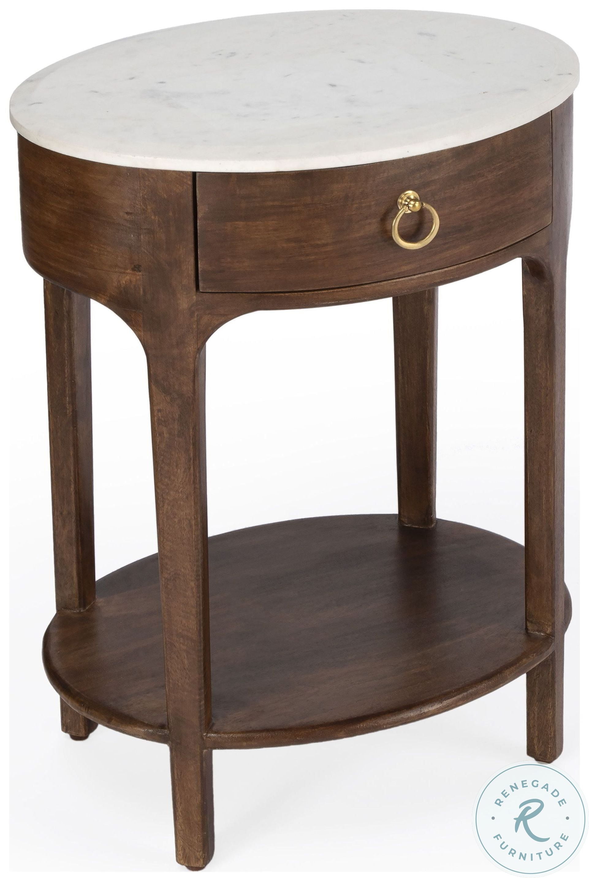Butler Loft Ellen Distressed Brown Marble Nightstand From Butler Home