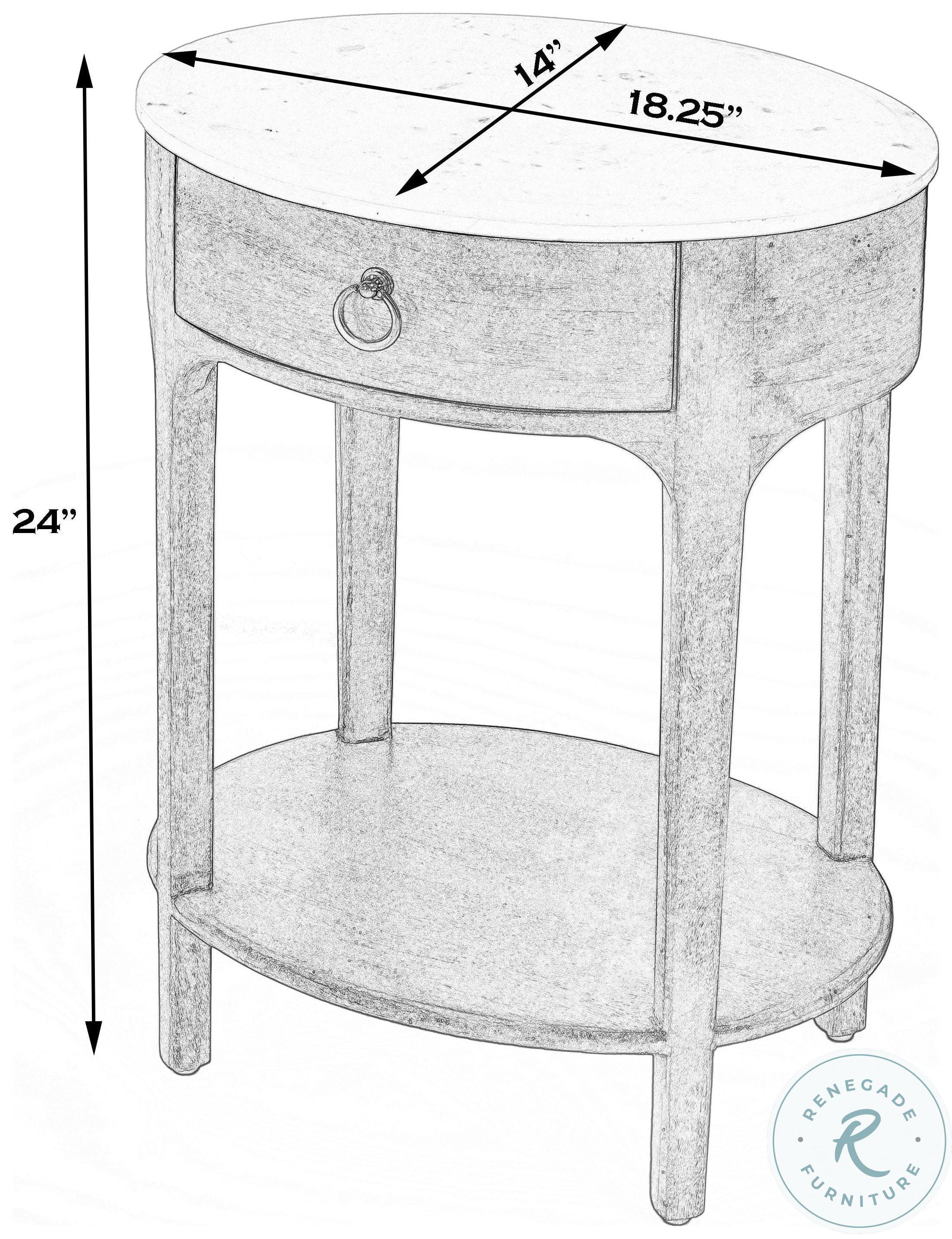 Butler Loft Ellen Distressed Brown Marble Nightstand From Butler Home