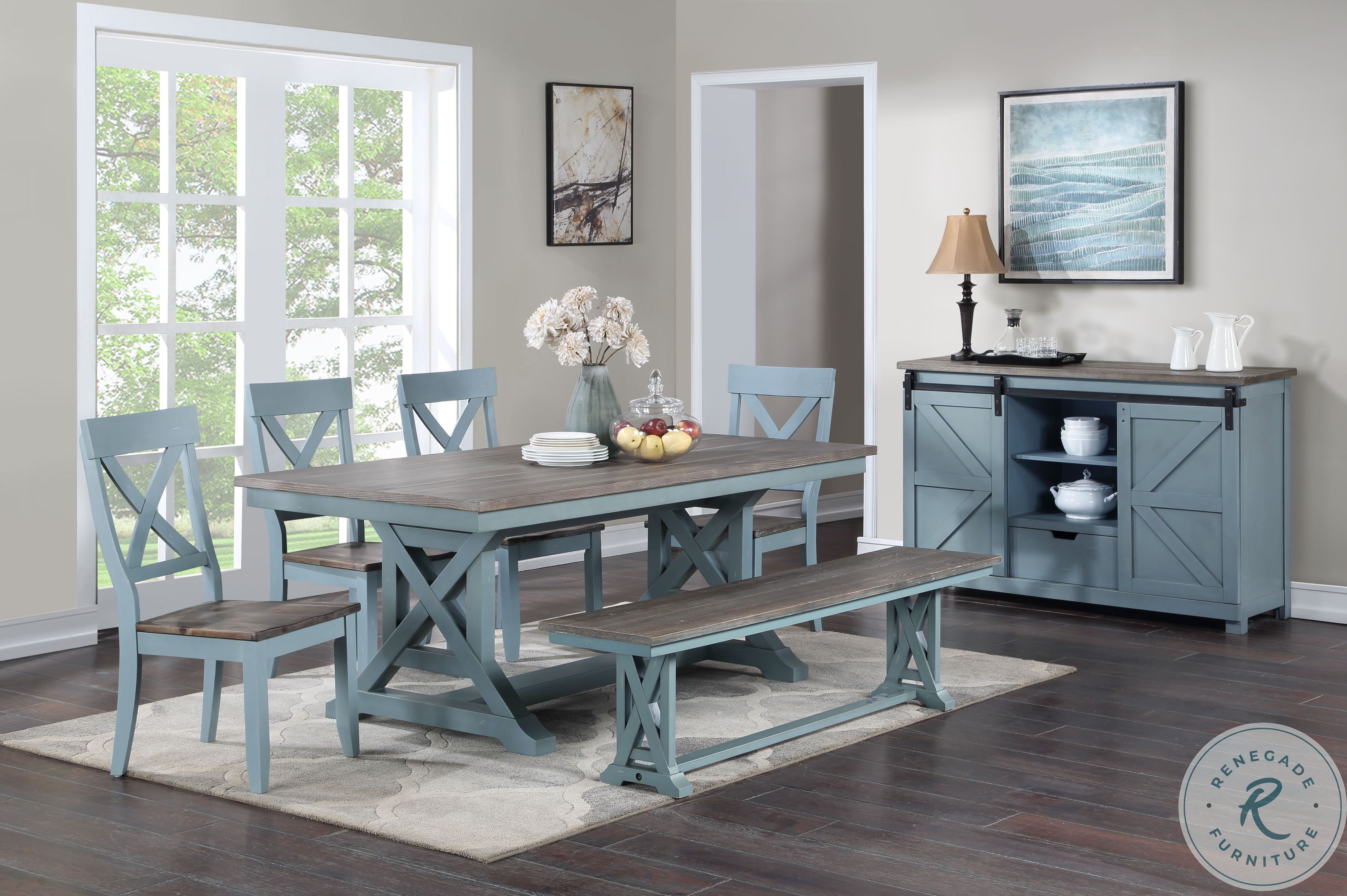 Bar Harbor Blue Crossback Dining Chair Set Of 2 From Coast to Coast