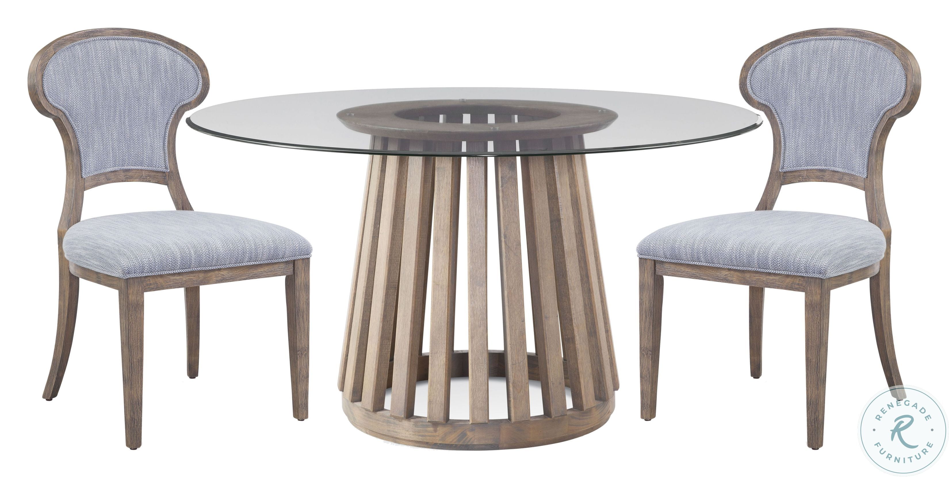 Laguna Vintage Smoke Glass Top Round Dining Table HomeGalleryStores