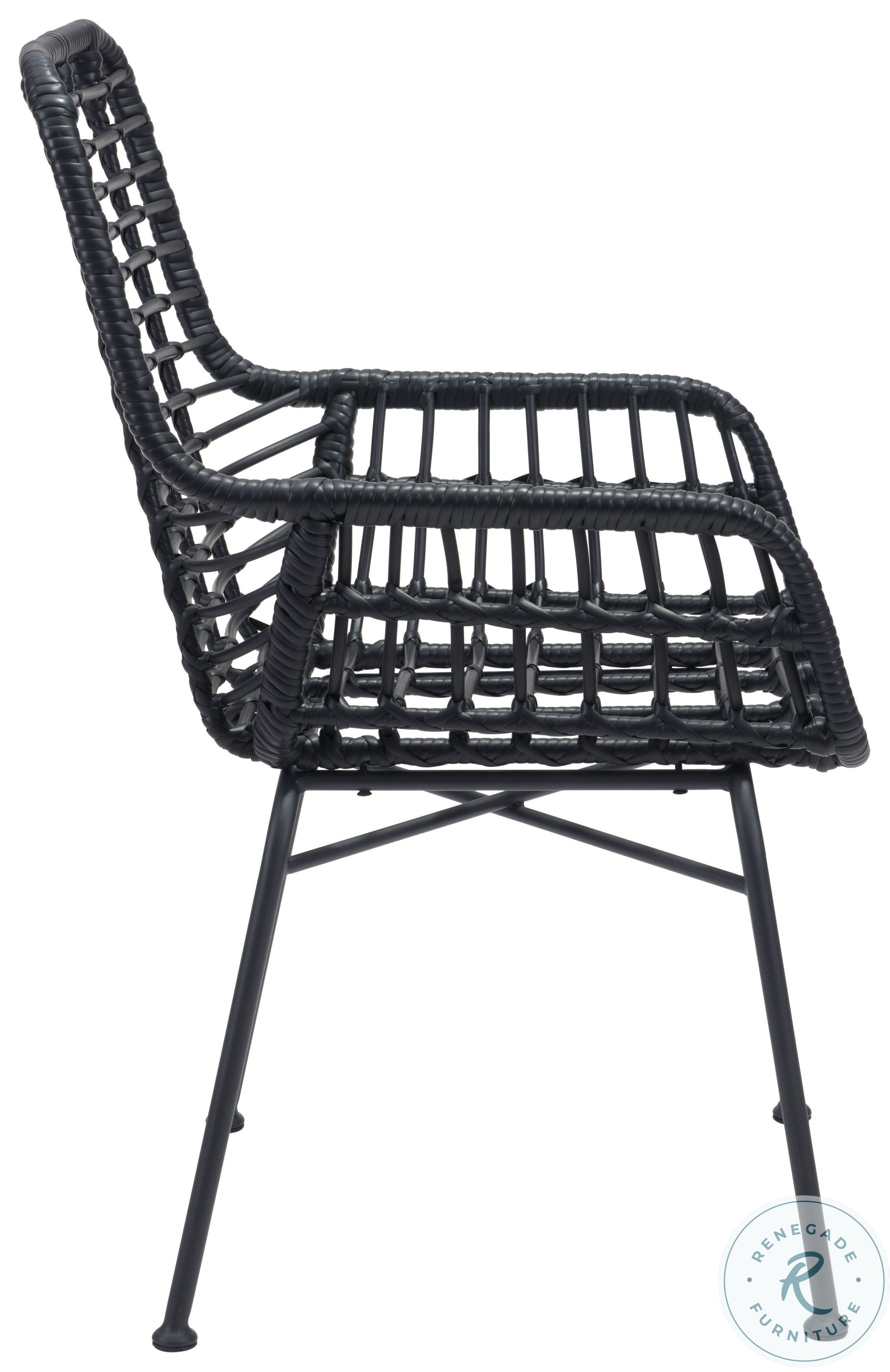 Lyon Black Outdoor Dining Chair Set Of 2